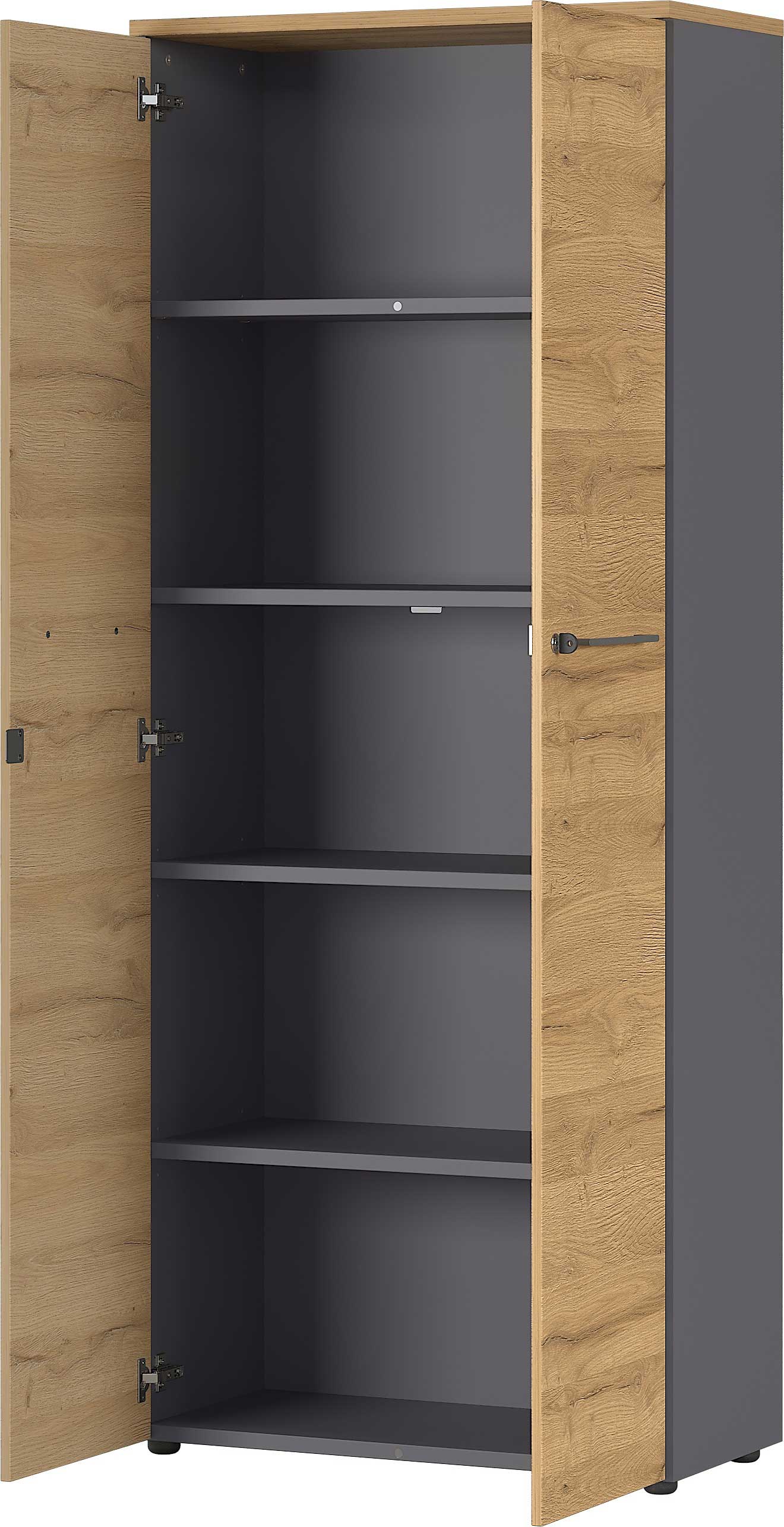 Classeur Osmond 80cm à 2 portes - chêne/graphite - Image 2