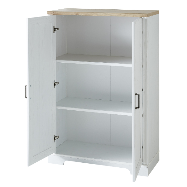 Classeur Samine 86x38x127cm 2 portes - blanc/chêne - Image 3