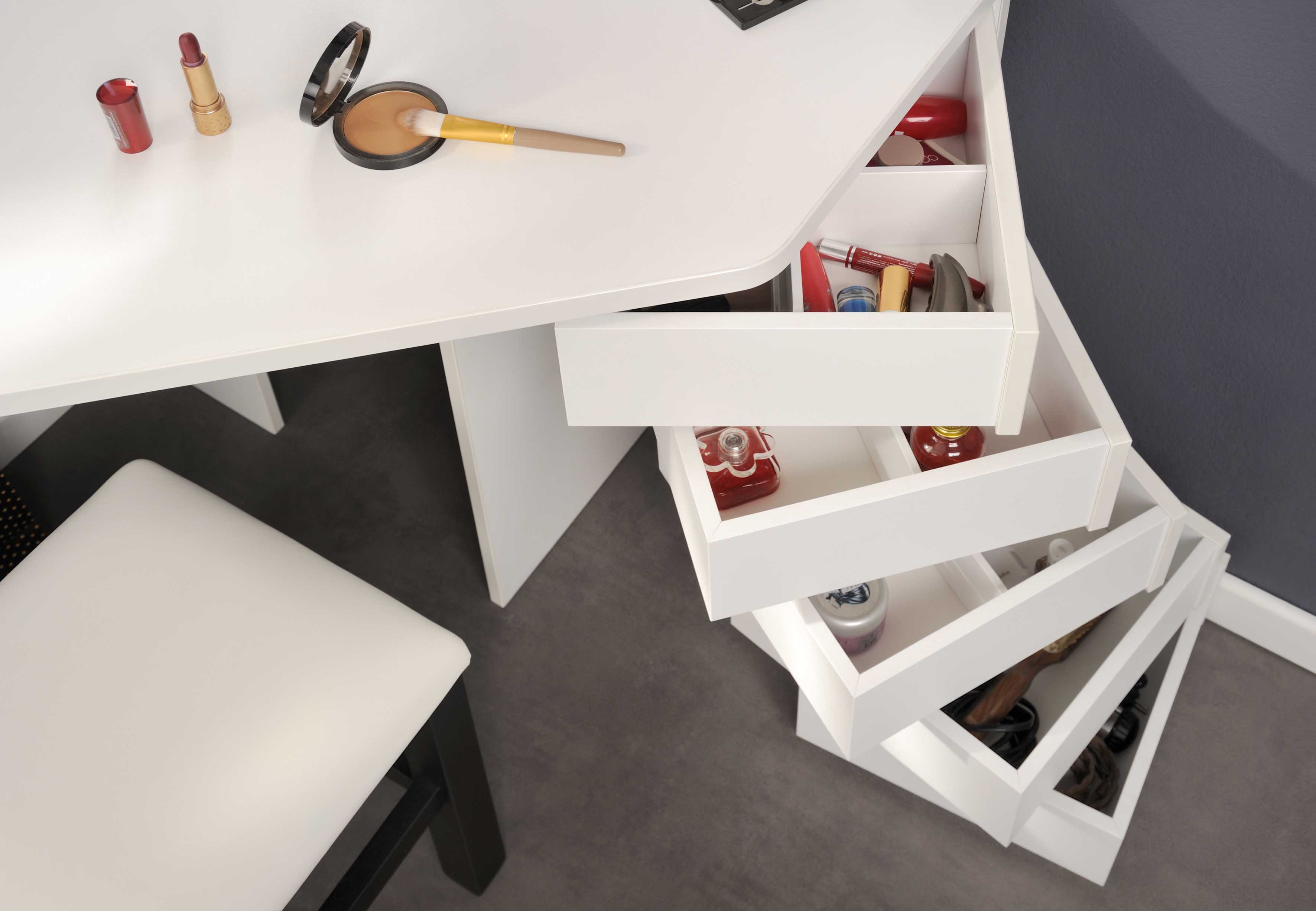 Coiffeuse d'angle Solange - blanc - Image 4