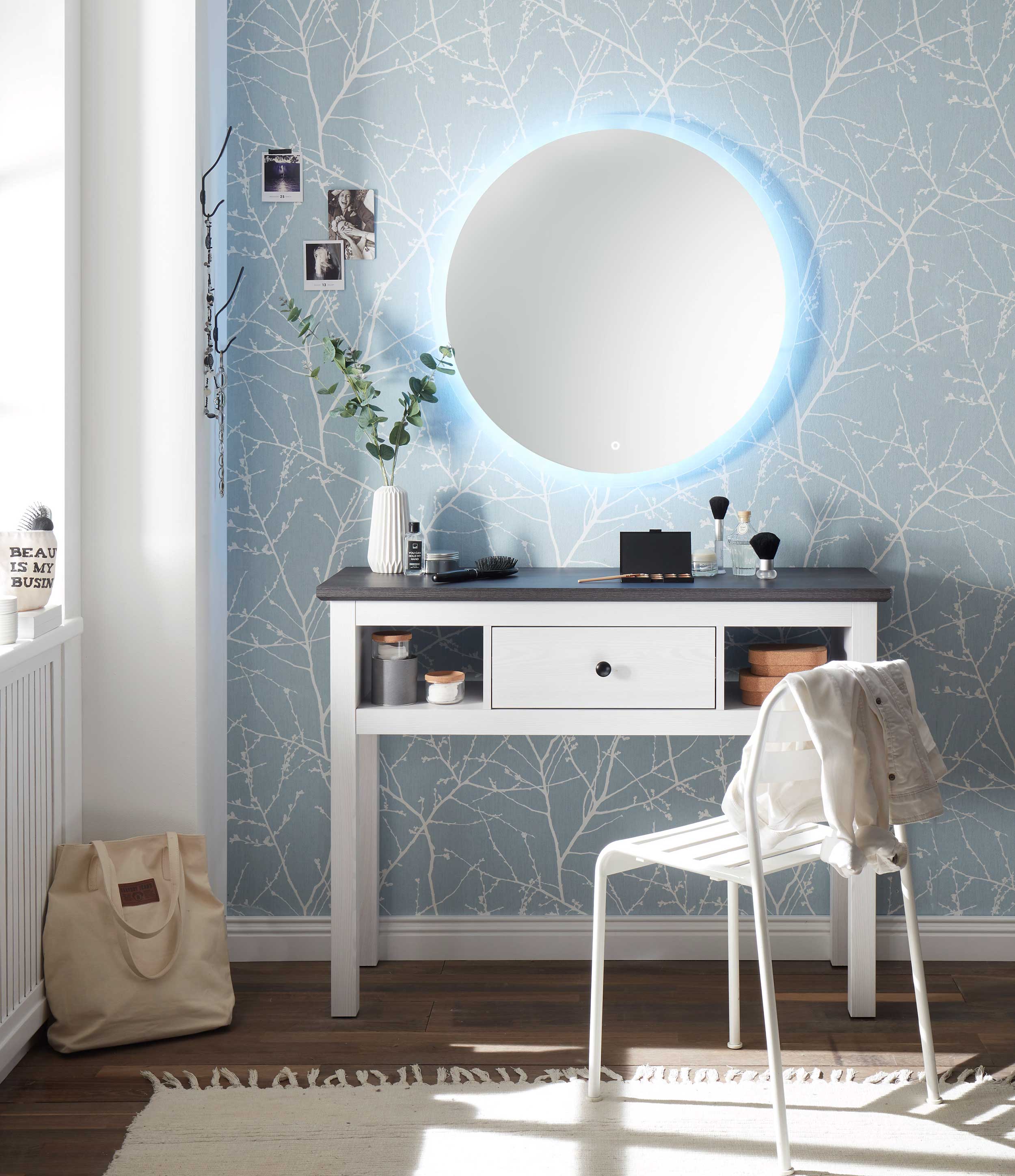 Coiffeuse Enid 114cm 1 tiroir - blanc - Image 7