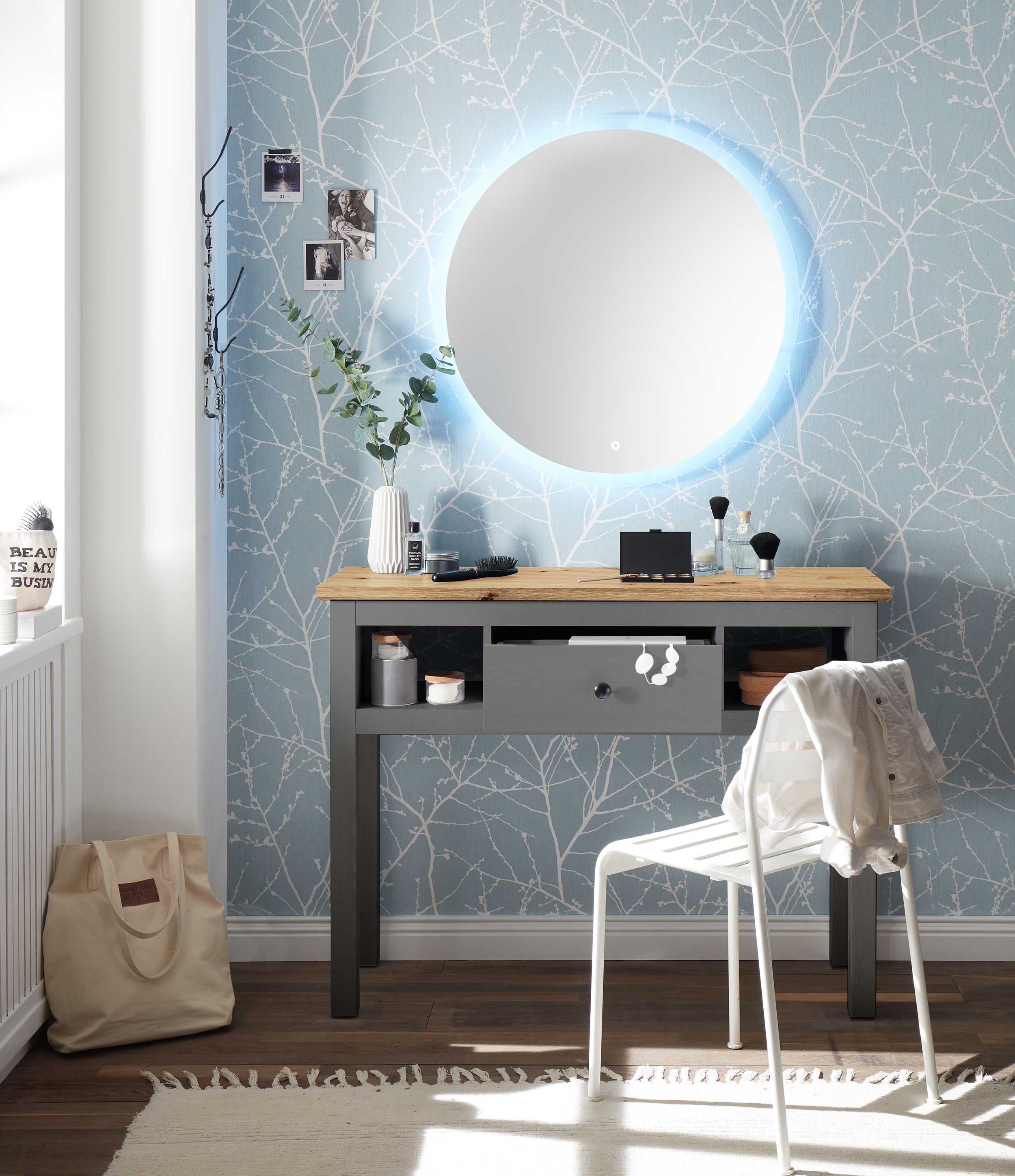 Coiffeuse Enid 114cm1 tiroir - gris - Image 6