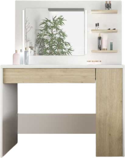 Coiffeuse Glamour - blanc/chêne - Image 7