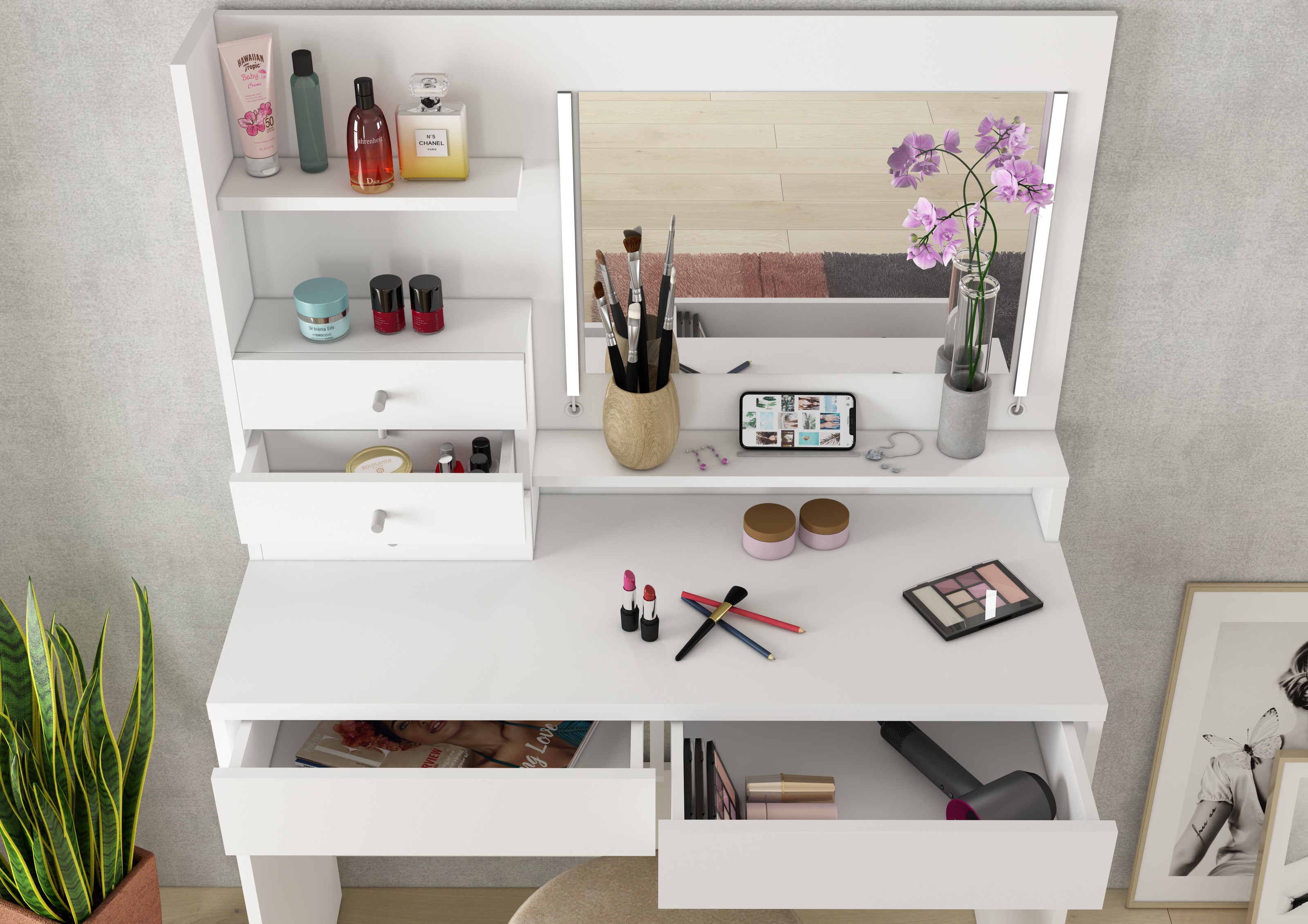 Coiffeuse Wish - blanc - Image 4