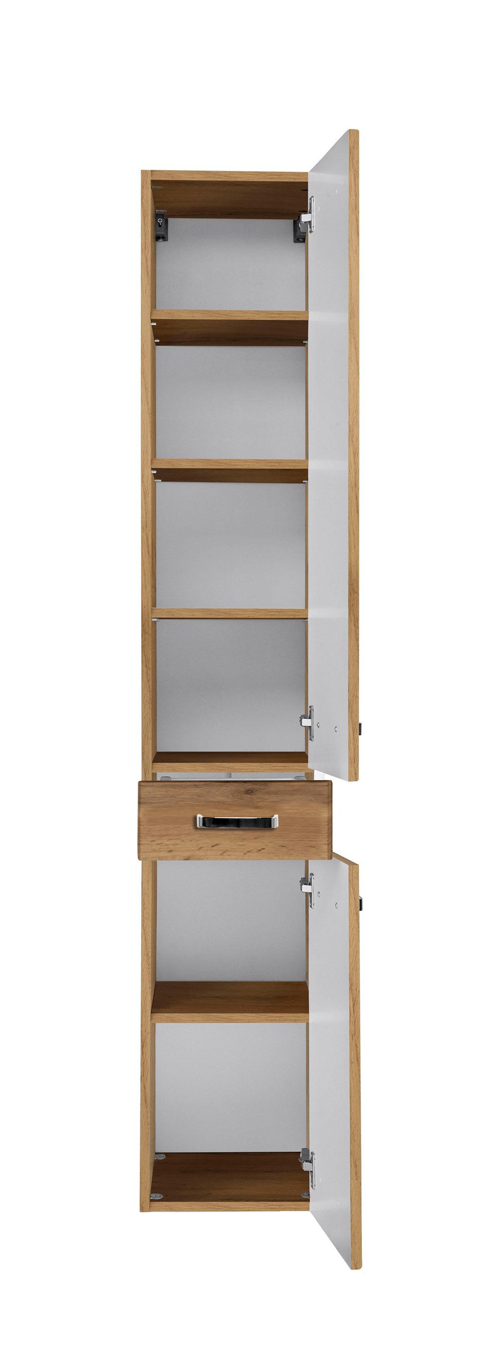 Colonne Bobbi haute 30cm 2 portes et 1 tiroir - chêne - Image 6