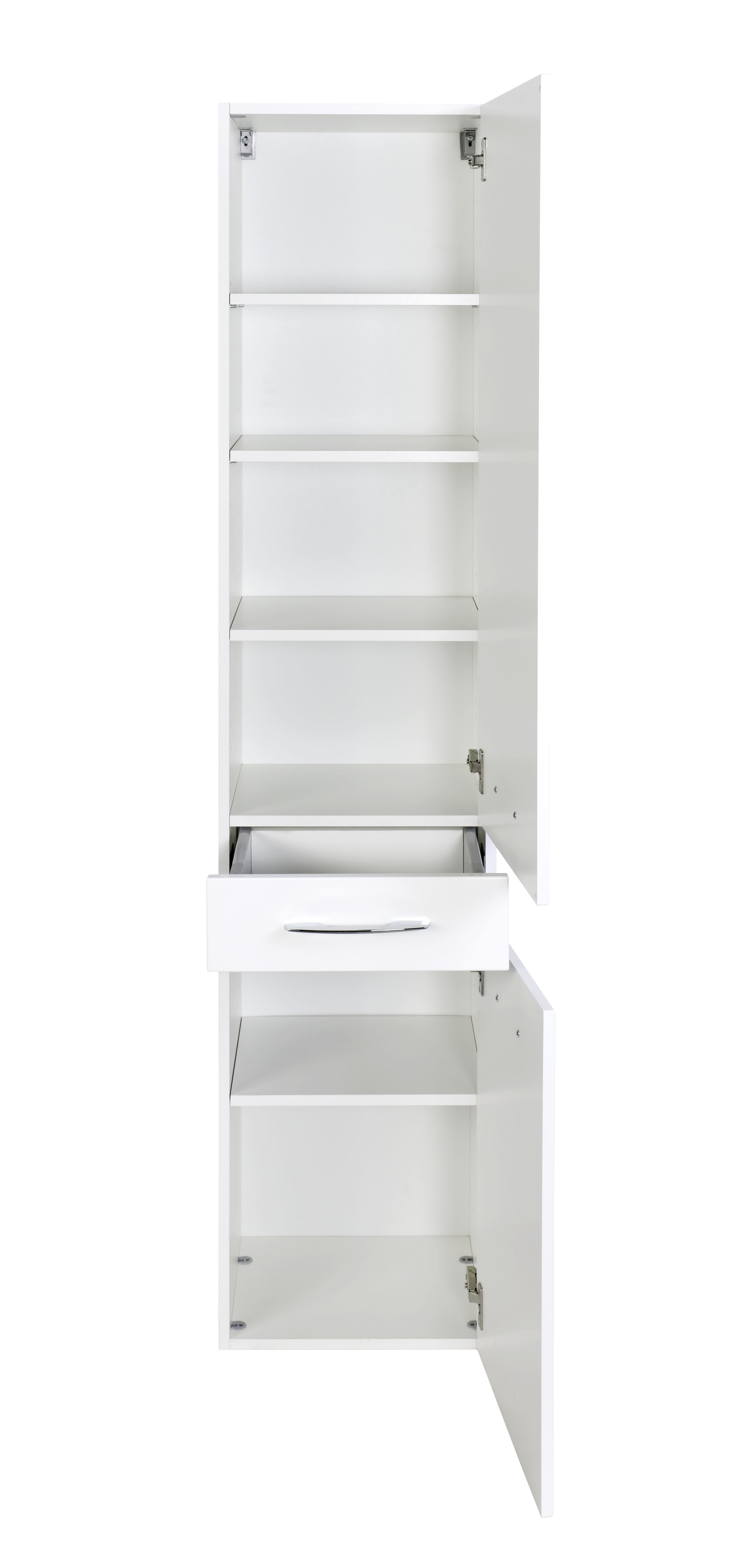 Colonne Florent 40cm avec 2 portes & tiroir - blanc - Image 4