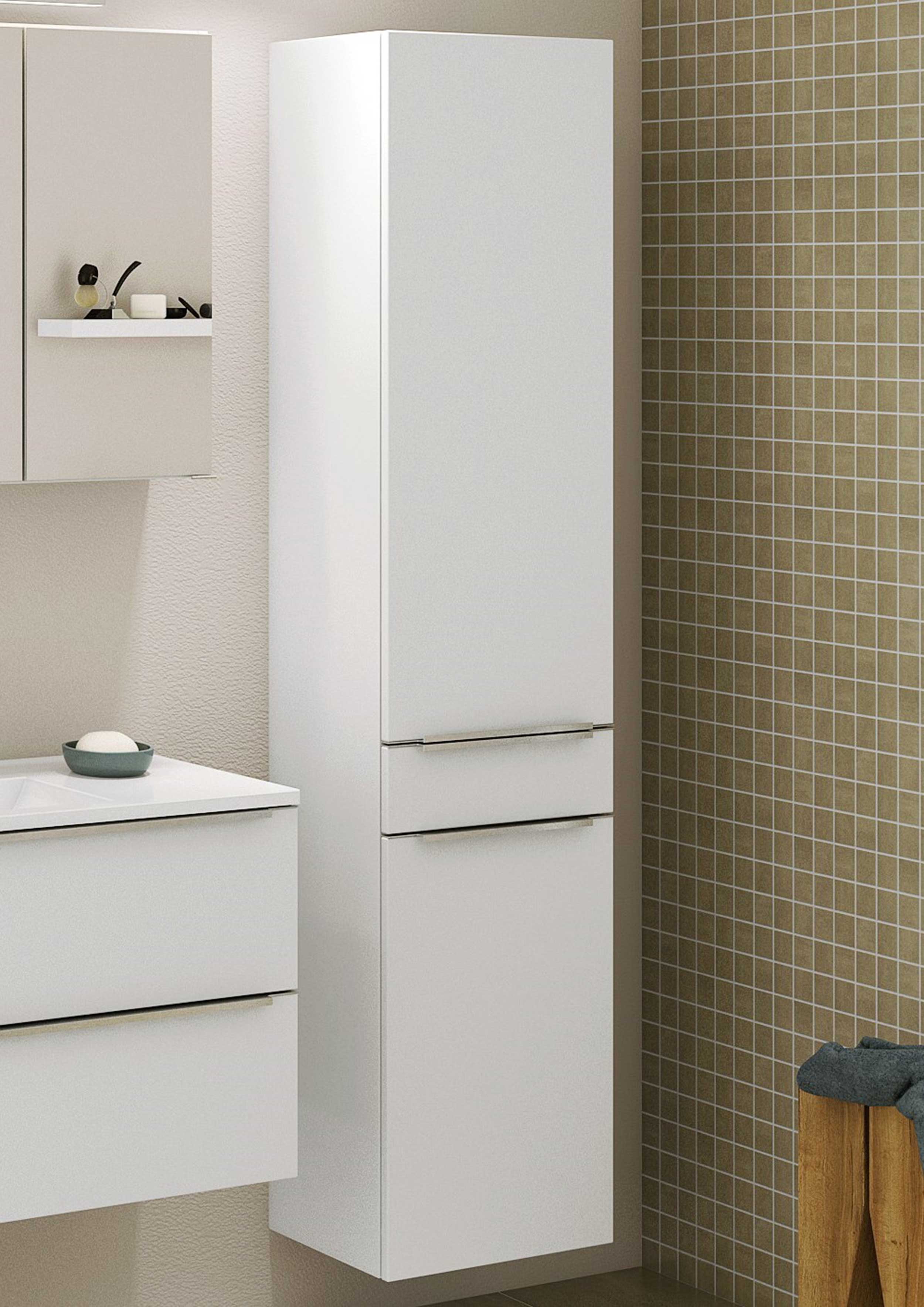 Colonne Hansen 40cm 2 portes et 1 tiroir - blanc - Image 6