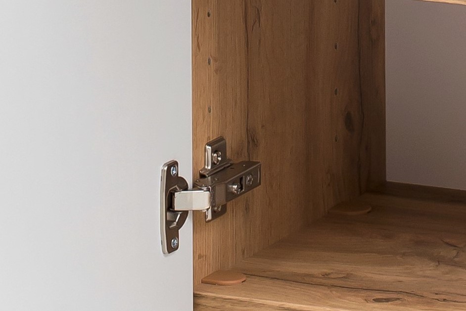 Colonne Kornel/Luna 40cm 2 portes & 1 tiroir - chêne/gris mat - Image 7