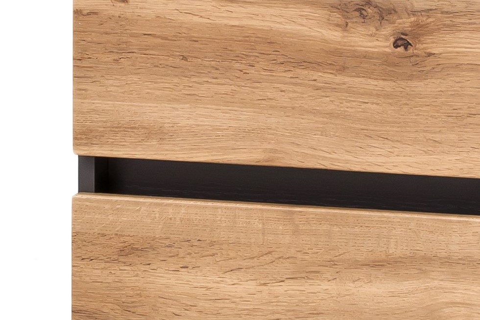 Colonne Kornel/Luna 40cm 2 portes & 1 tiroir - gris graphite/chêne - Image 8