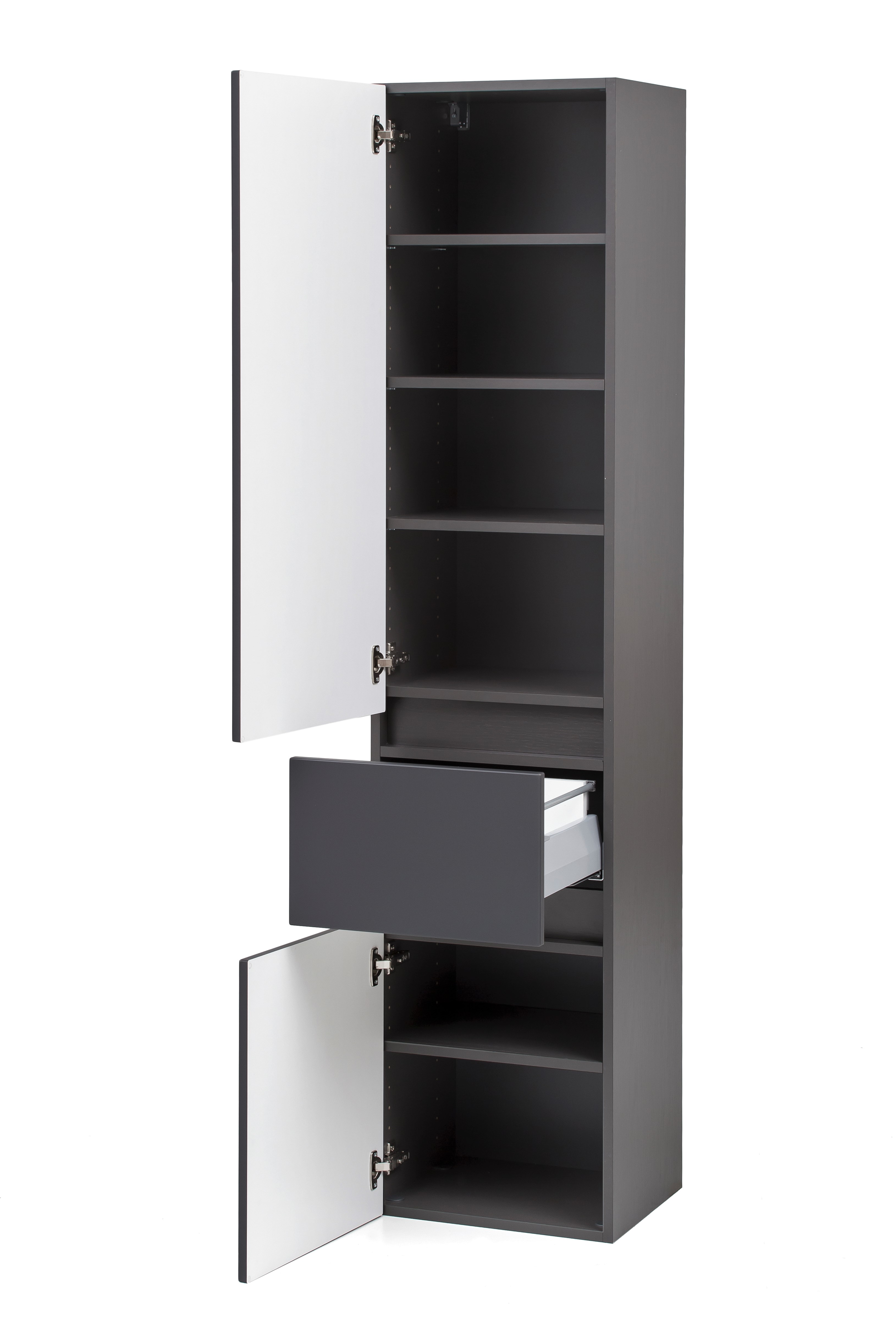 Colonne Kornel/Pisca 40cm 2 portes & 1 tiroir - gris graphite - Image 11