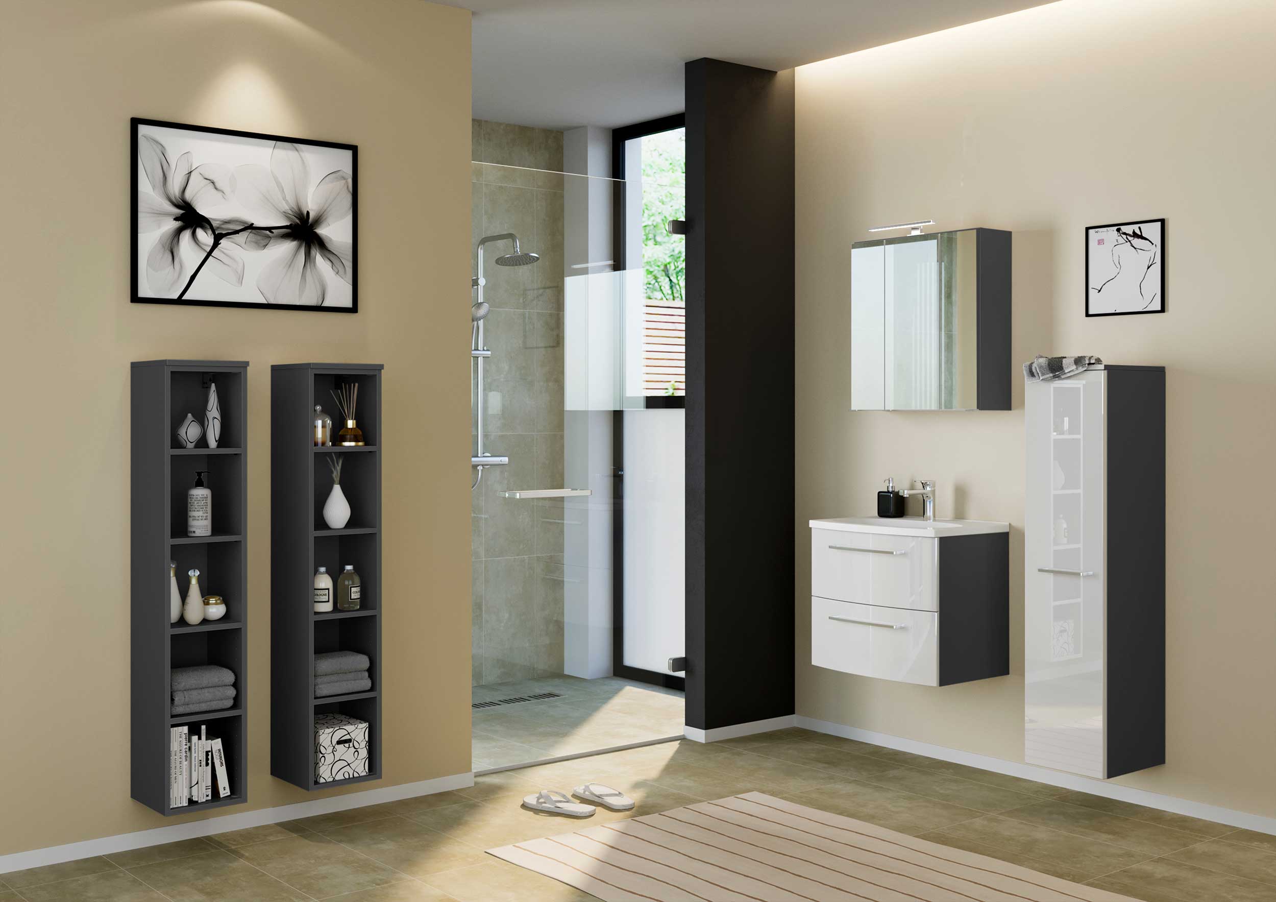 Colonne ouverte Gene 25cm - gris graphite - Image 8