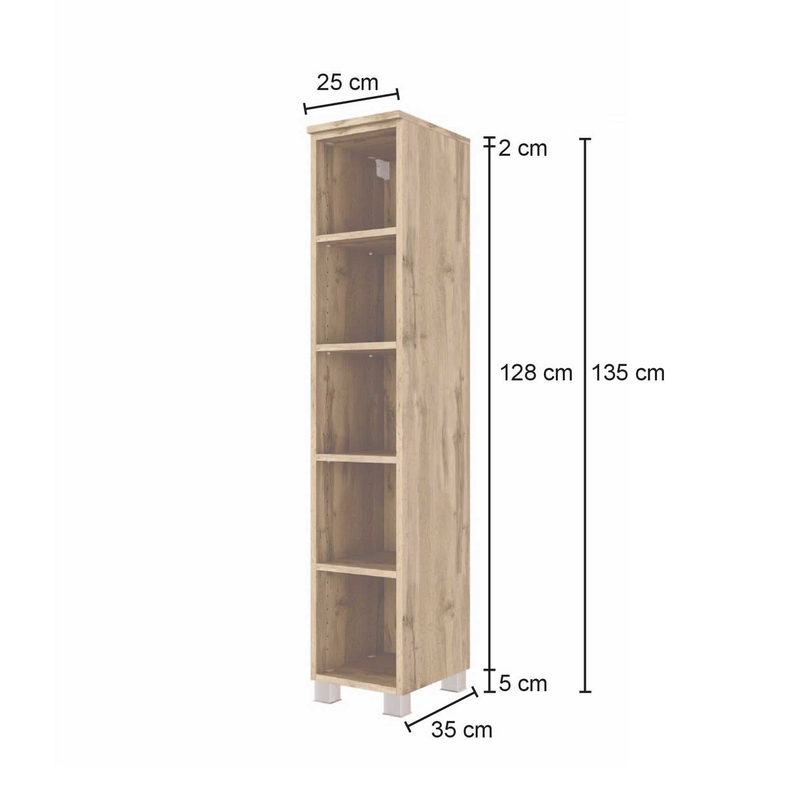 Colonne ouverte Sefa bas 25cm - chêne wotan - Image 6