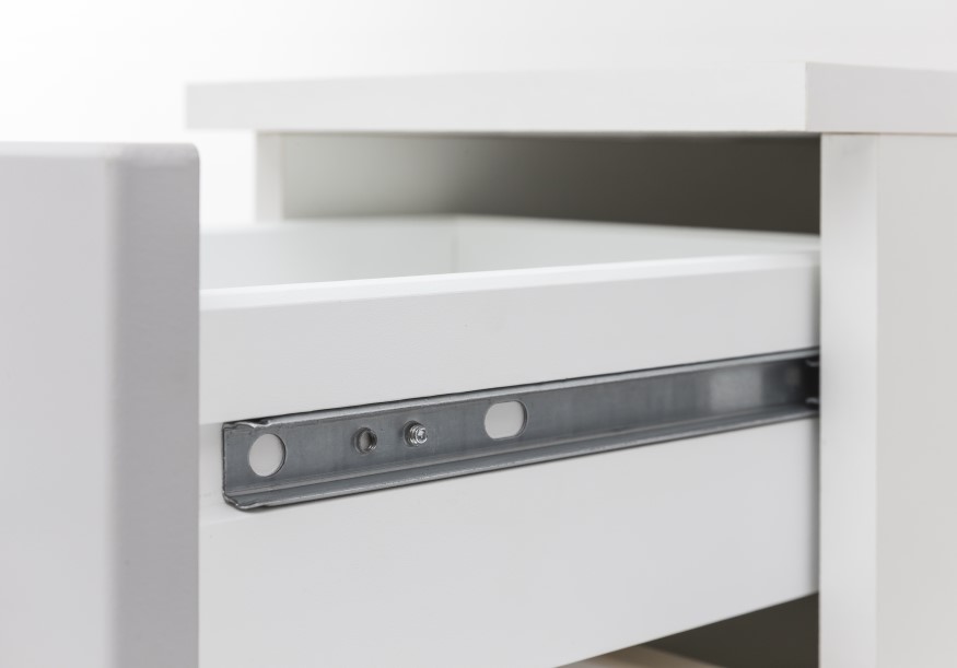 Colonne Pares 30cm 2 portes & 1 tiroir - blanc/chêne wotan - Image 2