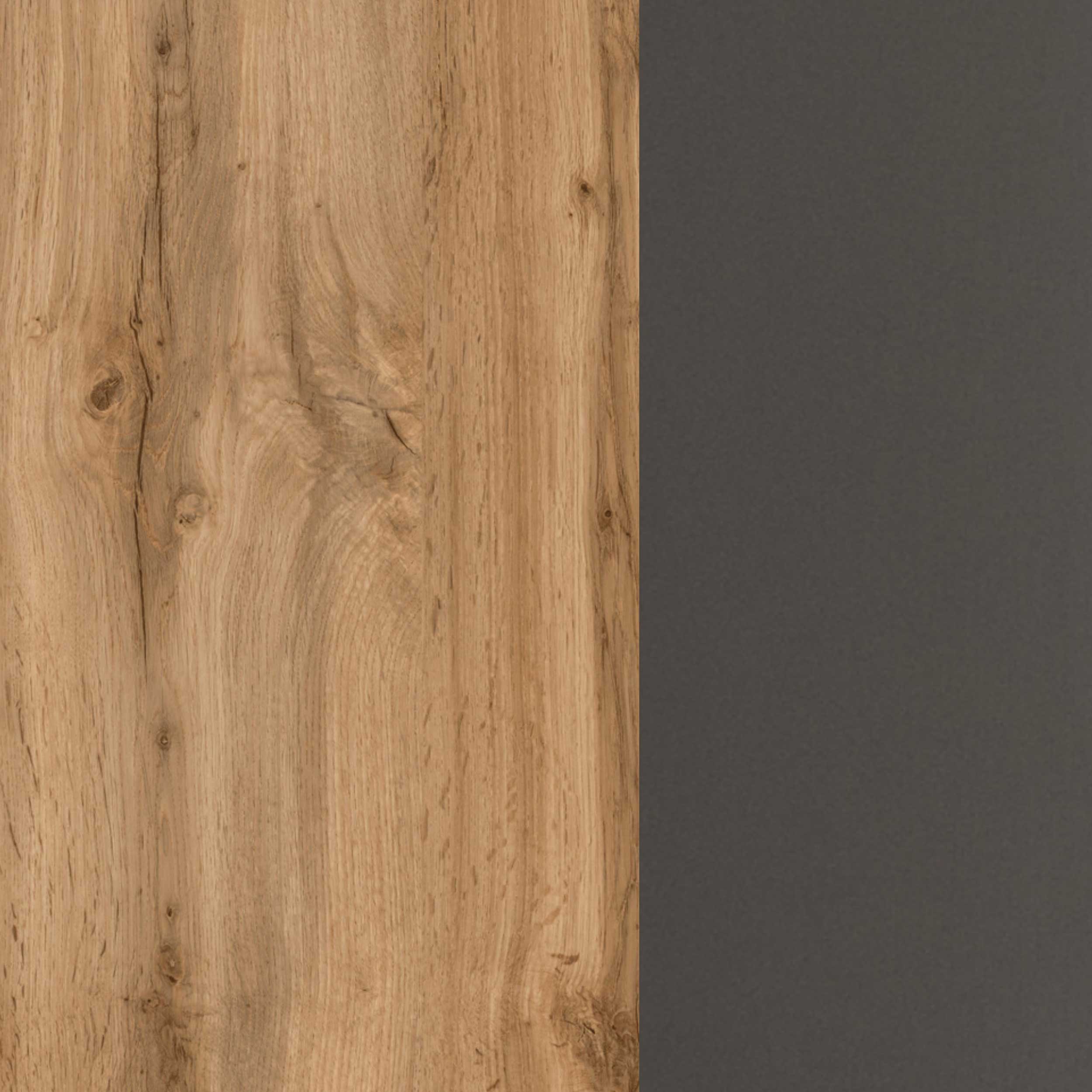 Colonne Pares 30cm 2 portes & 1 tiroir - gris graphite/chêne wotan - Image 4