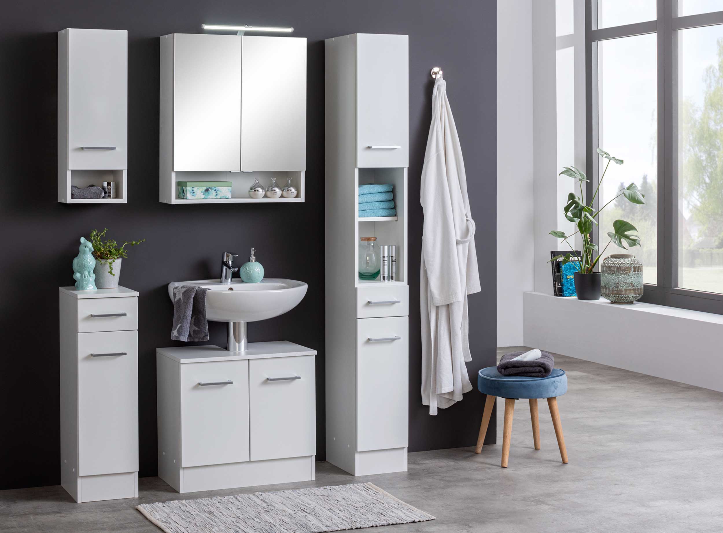 Colonne Ricca 25cm 2 portes & 1 tiroir - blanc - Image 11