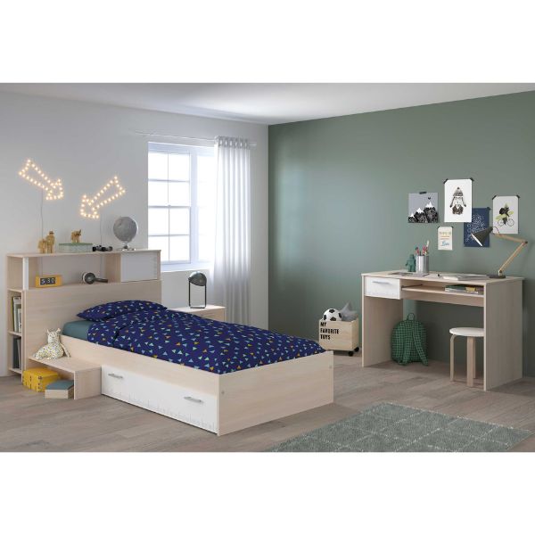 Combinaison chambre d'enfant Charly 90x200 | Lit d'enfant, élément de dos, table de chevet, bureau