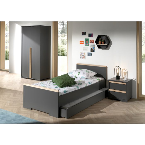 Combinaison de chambre d'enfant 3 London-anthracite/hêtre