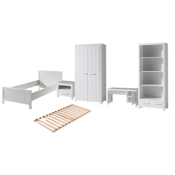 Combinaison de chambre d'enfant Erik 11 (sommier à lattes incl.)-blanc