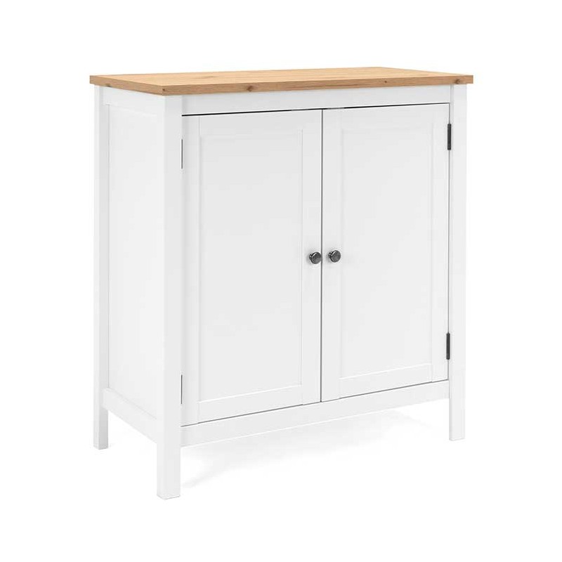 Commode Berge 80cm 2 portes - blanc/chêne - Image 7