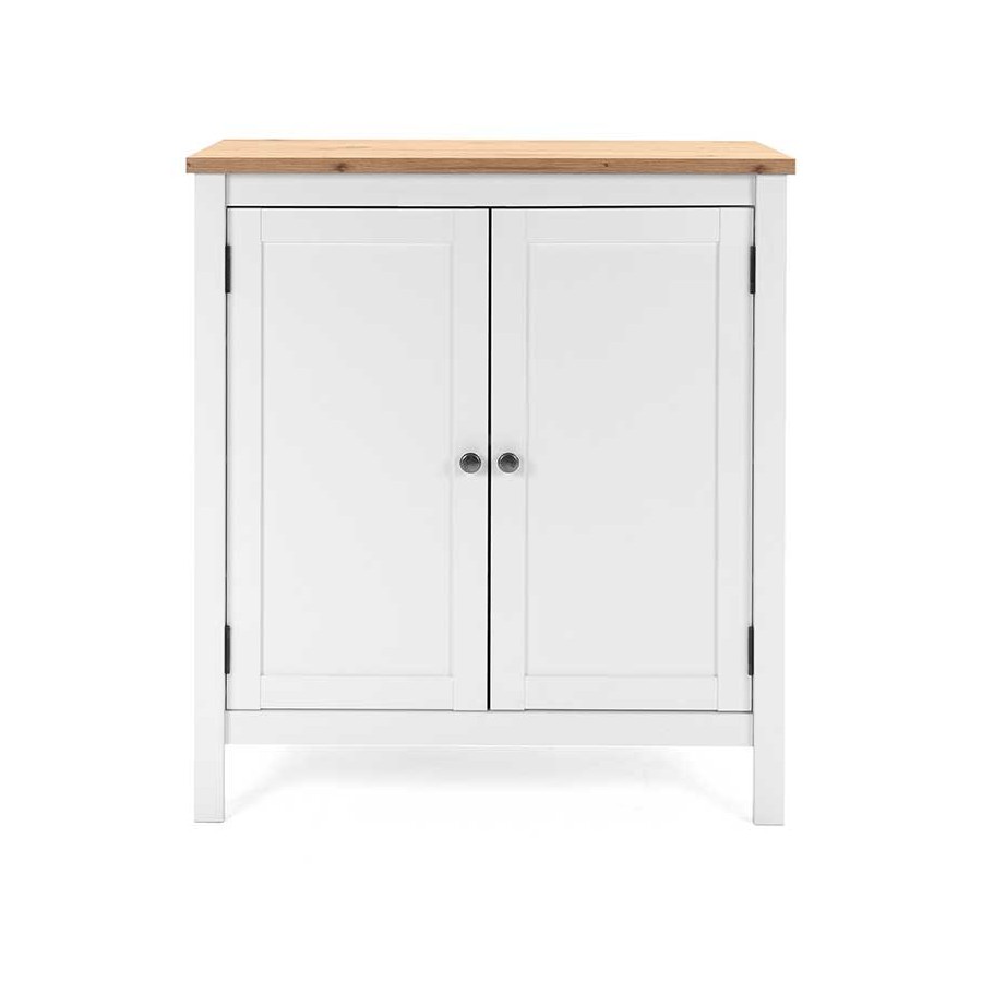 Commode Berge 80cm 2 portes - blanc/chêne - Image 9