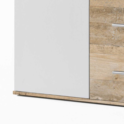 Commode Debby 2 portes 4 tiroirs - blanc/chêne - Image 3