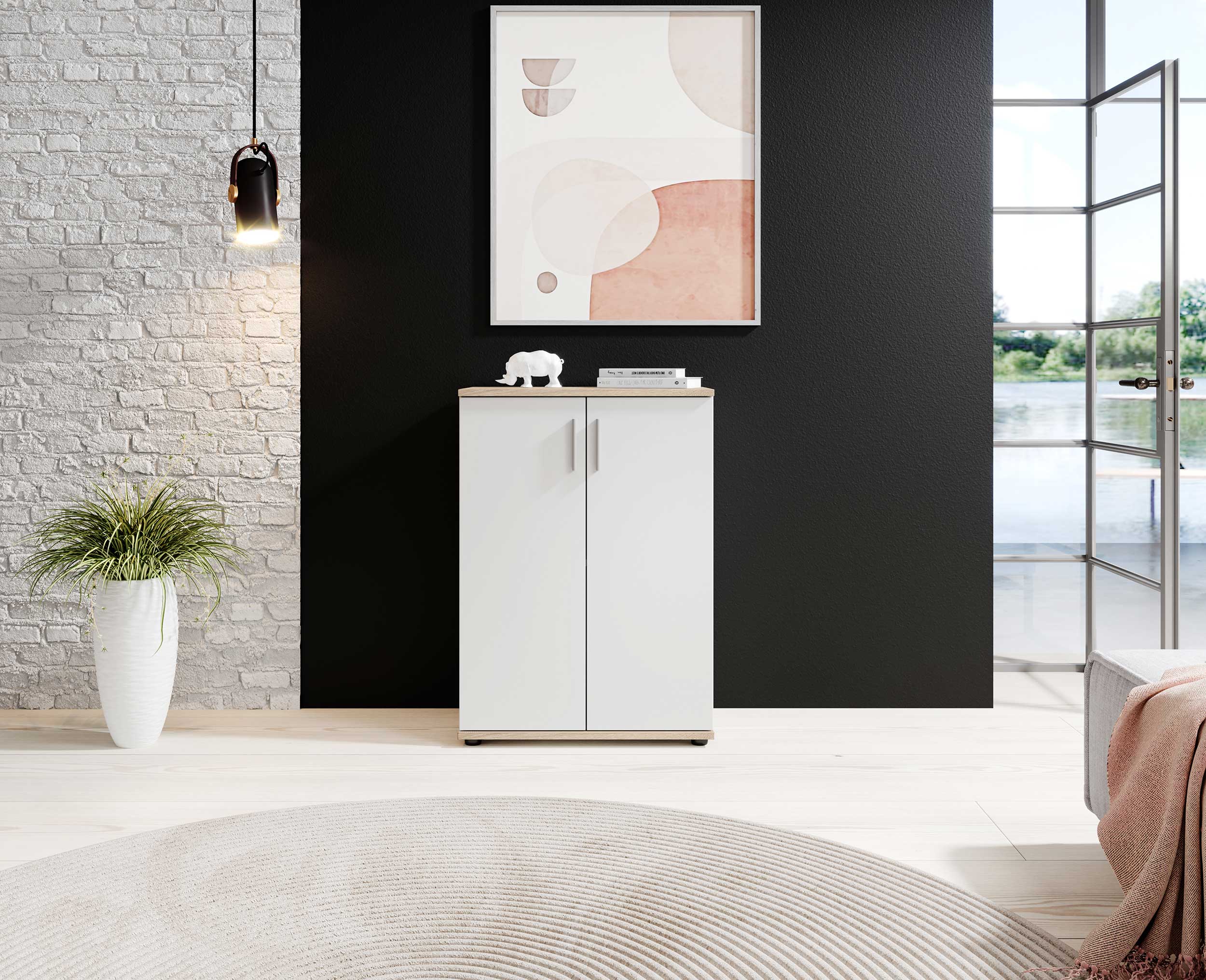 Commode Debby 2 portes - blanc/chêne - Image 7