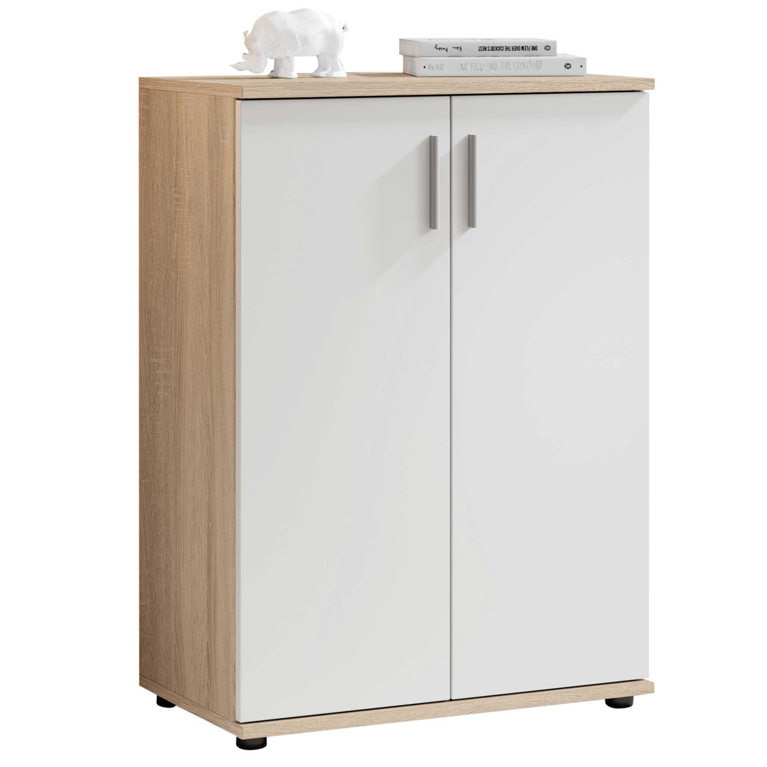 Commode Debby 2 portes - blanc/chêne - Image 8