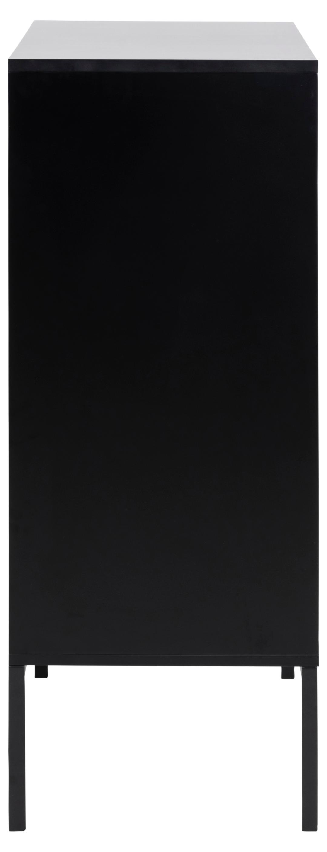 Commode Dover 80cm 3 portes & 2 tiroirs - noir/chêne sauvage - Image 2