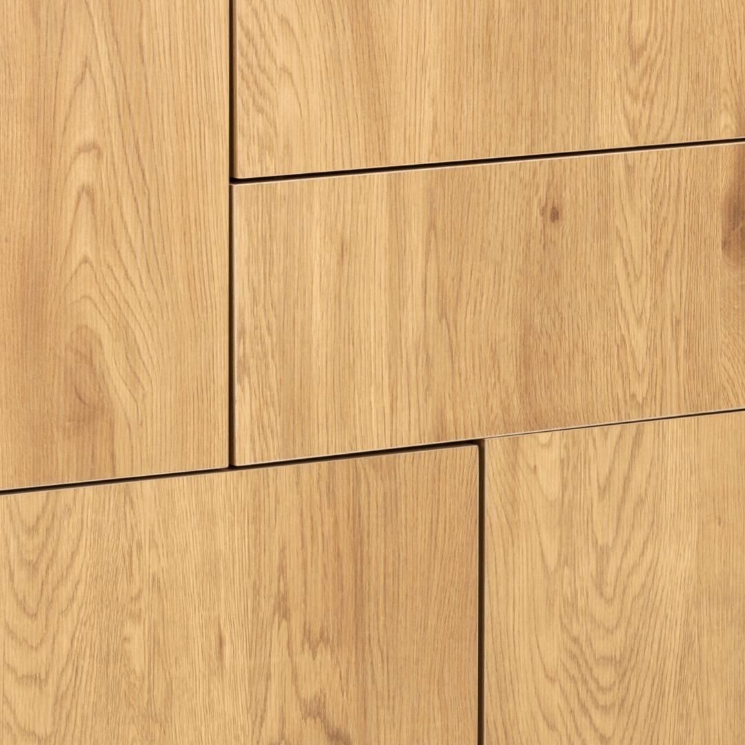 Commode Dover 80cm 3 portes & 2 tiroirs - noir/chêne sauvage - Image 5