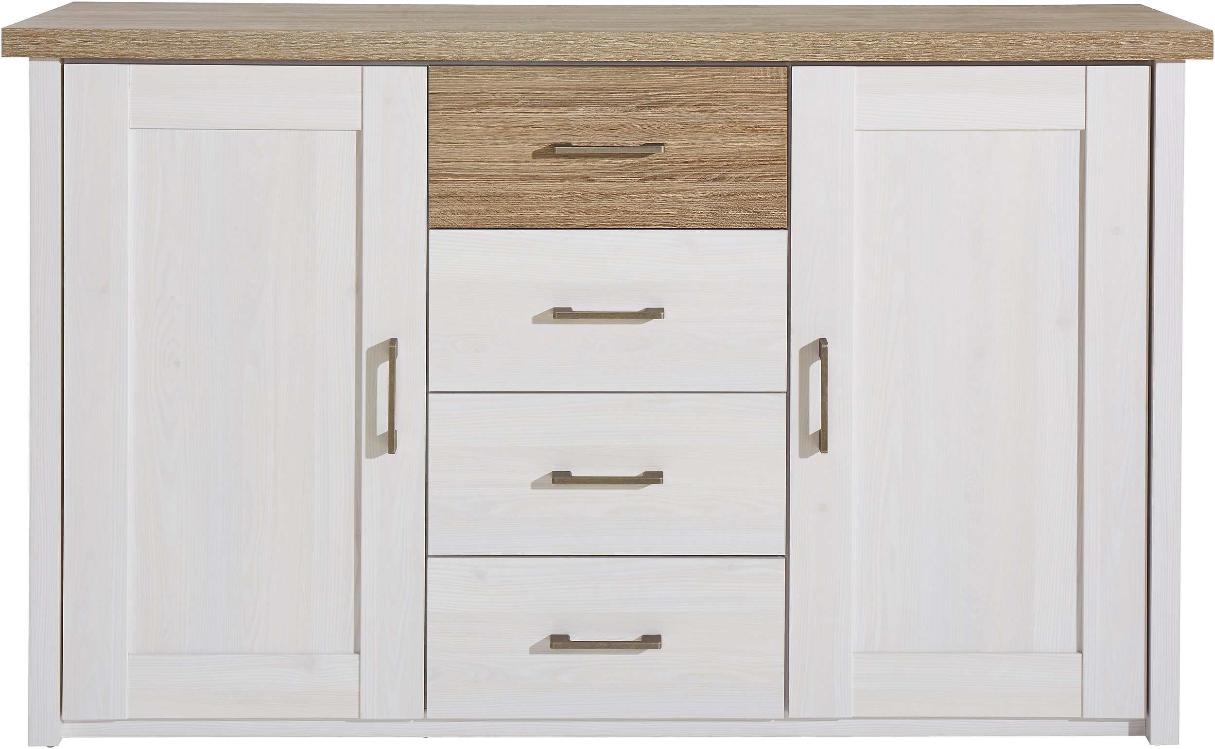 Commode Larnaca 150cm avec 4 tiroirs & 2 portes - blanc - Image 4