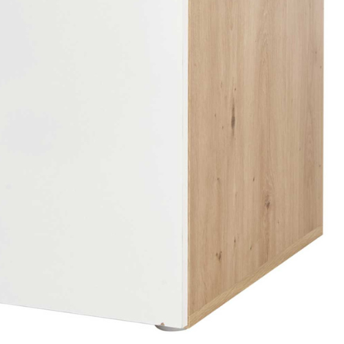 Commode Lobi 2 portes 1 tiroir - blanc brillant/bois - Image 3