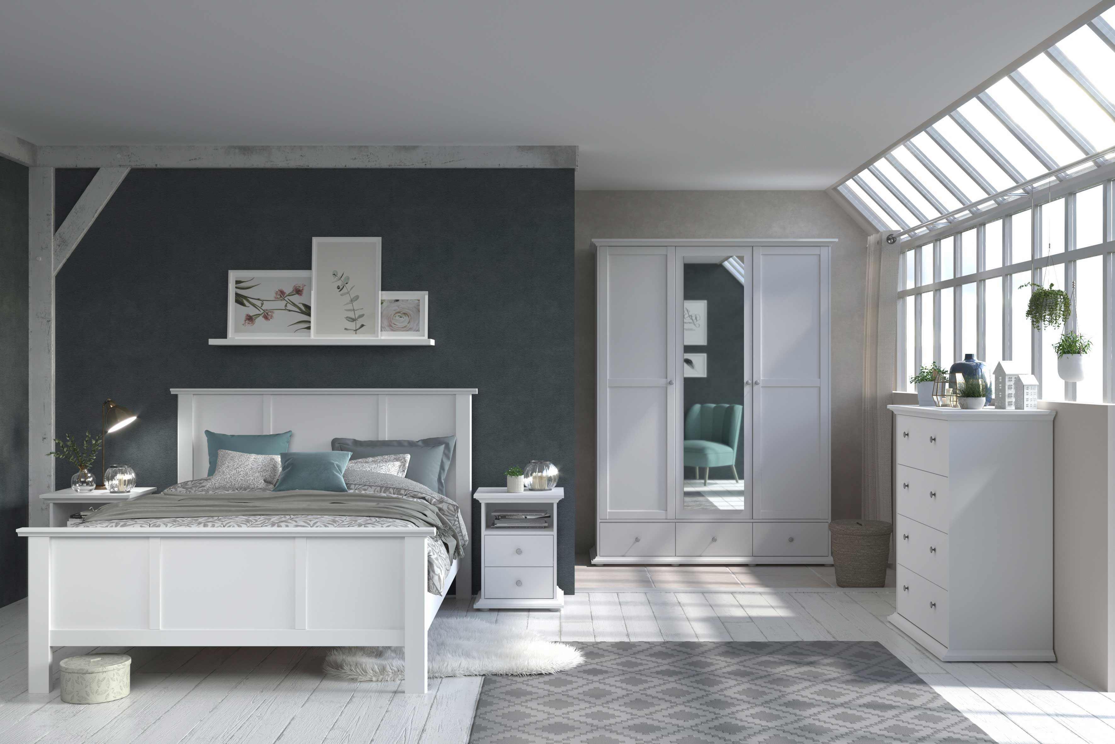 Commode Morgane 4 tiroirs - blanc - Image 2