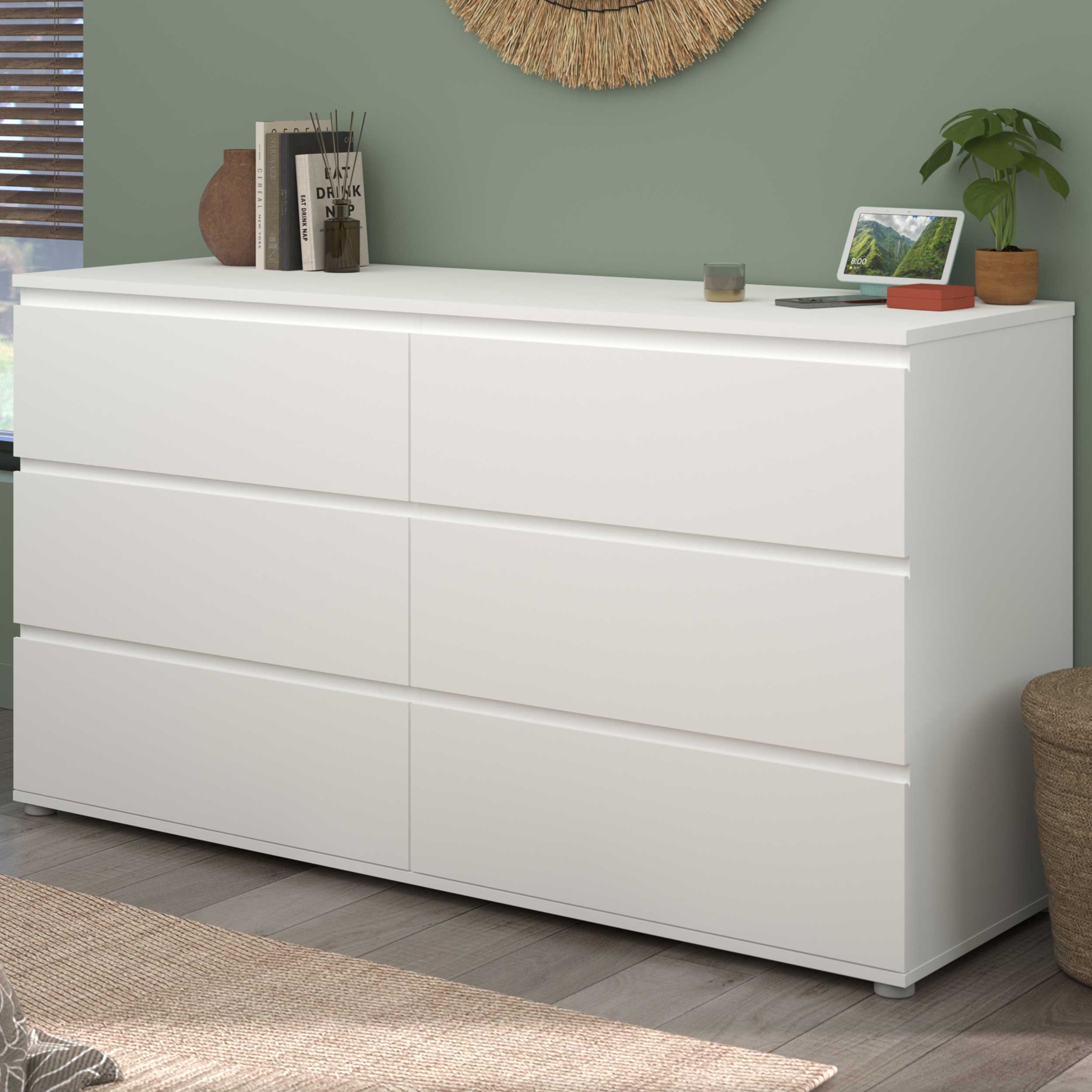 Commode Nux 6 tiroirs - blanc
