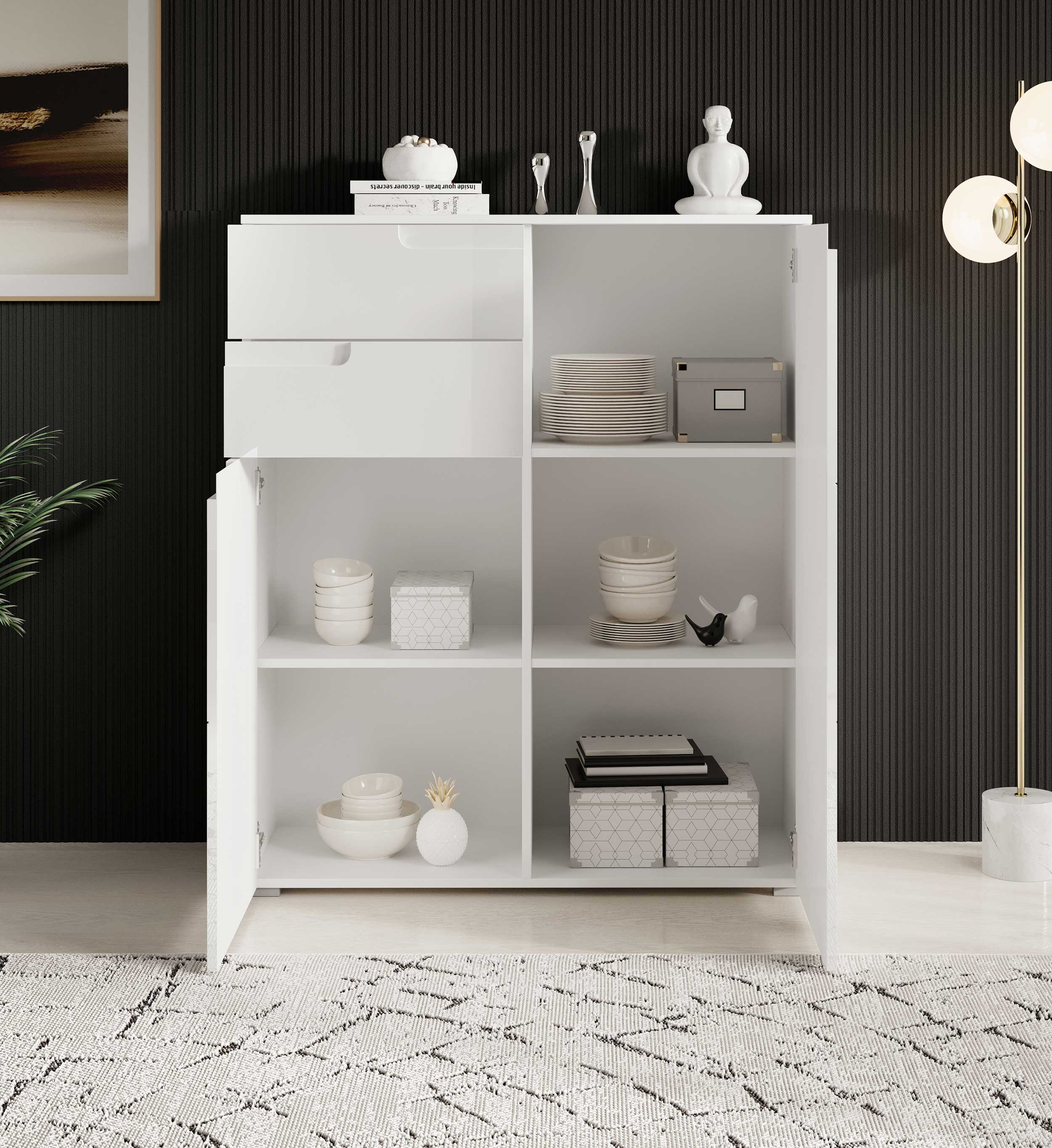 Commode Peso 2 portes 2 tiroirs - blanc - Image 4