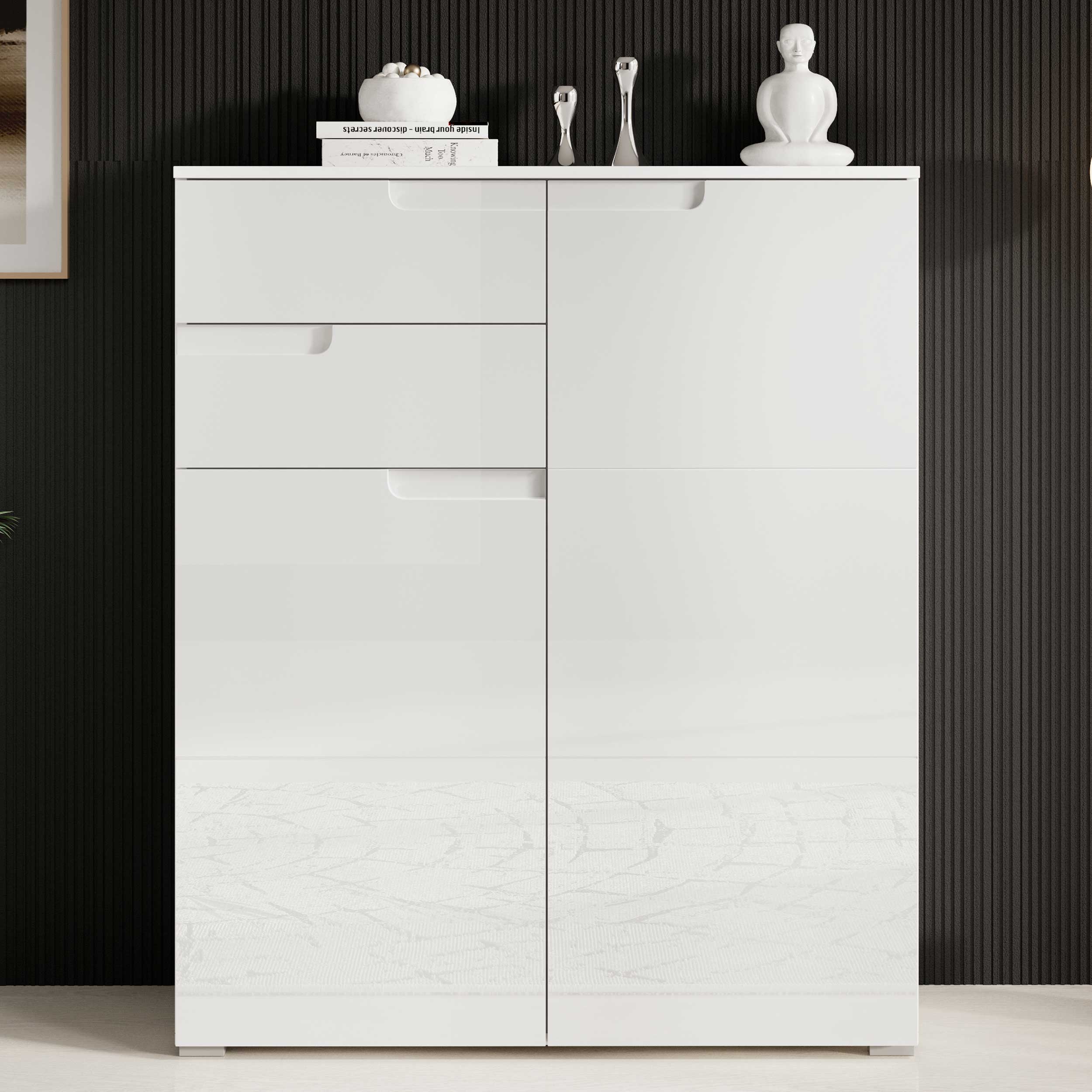 Commode Peso 2 portes 2 tiroirs - blanc