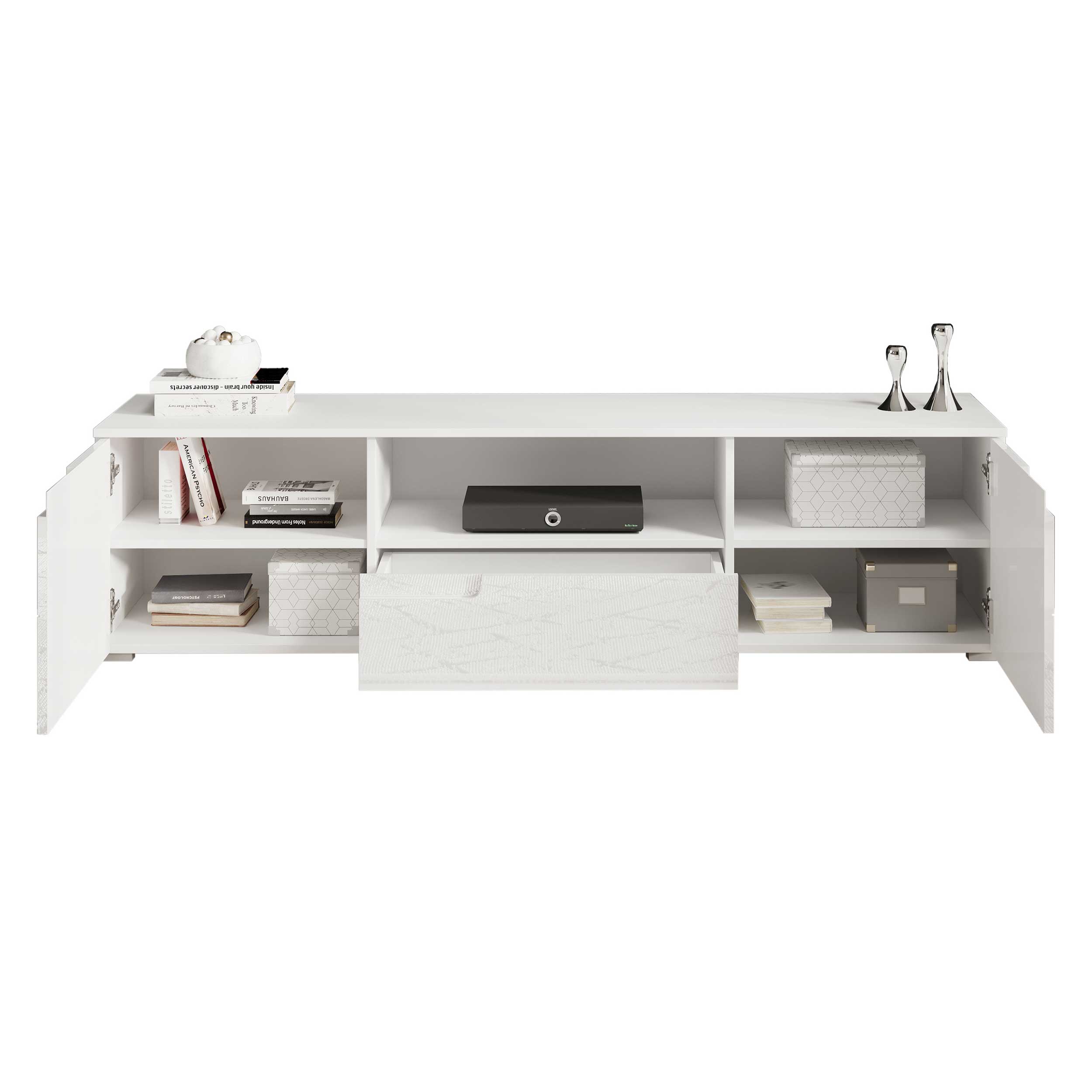 Commode Peso  portes  tiroirs - blanc - Image 2