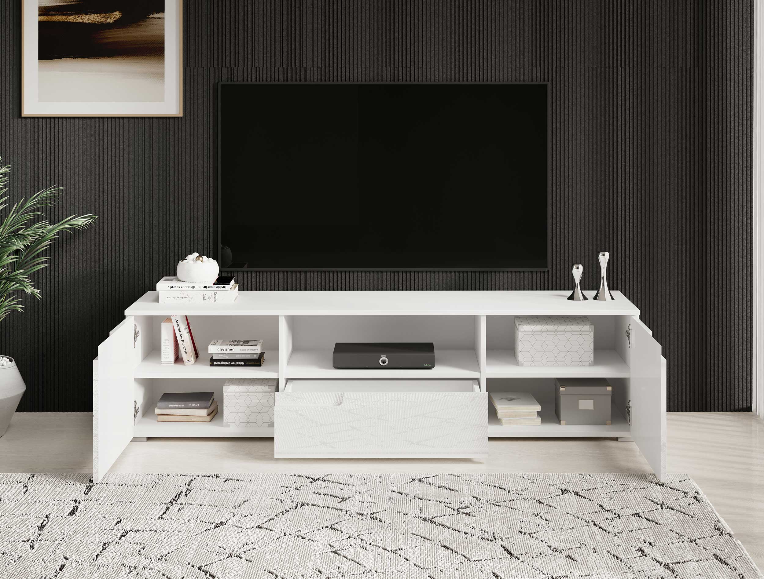 Commode Peso  portes  tiroirs - blanc - Image 4