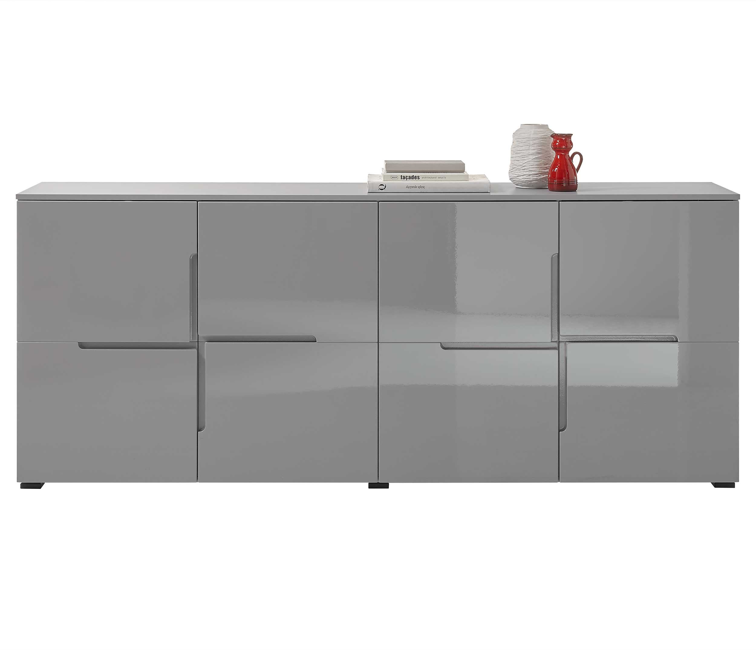 Commode Seta avec 4 portes - gris brillant - Image 3