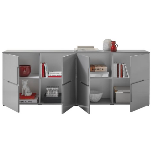 Commode Seta avec 4 portes - gris brillant - Image 4