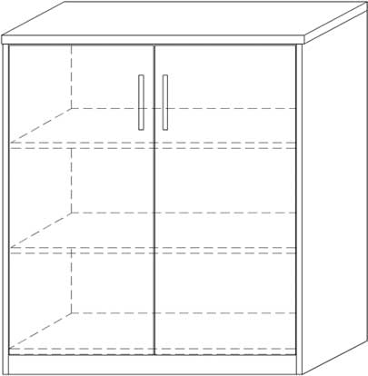 Commode Spacio 84cm 2 portes - chêne gris - Image 2