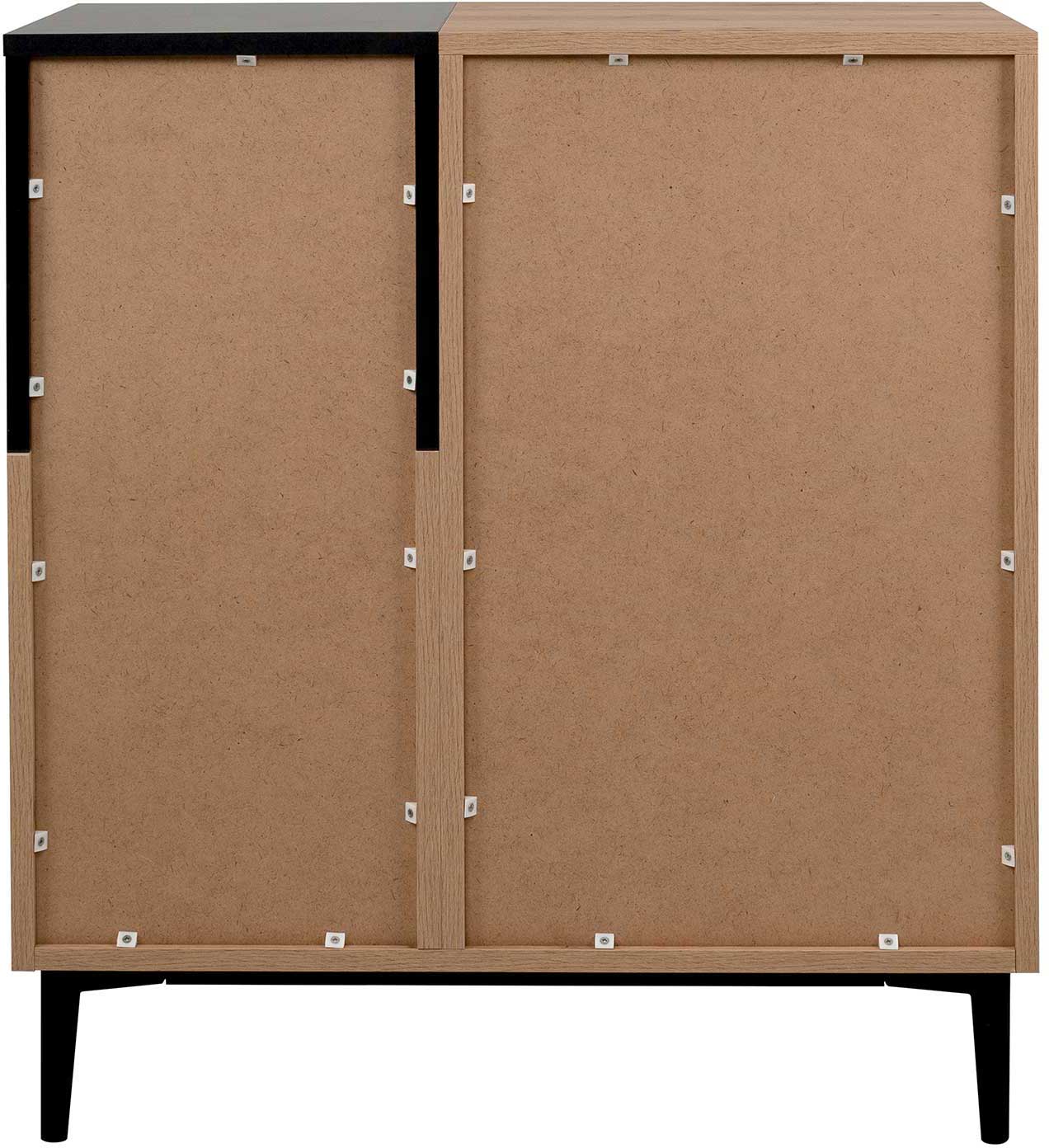 Commode Ted 80cm 2 portes - chêne/noir - Image 2