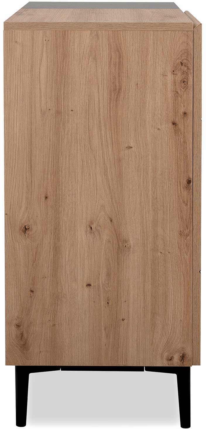 Commode Ted 80cm 2 portes - chêne/noir - Image 5