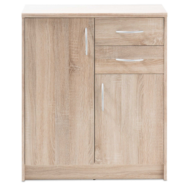 Commode Ultima 74x35x86cm avec 2 portes & 2 tiroirs - sonoma chêne