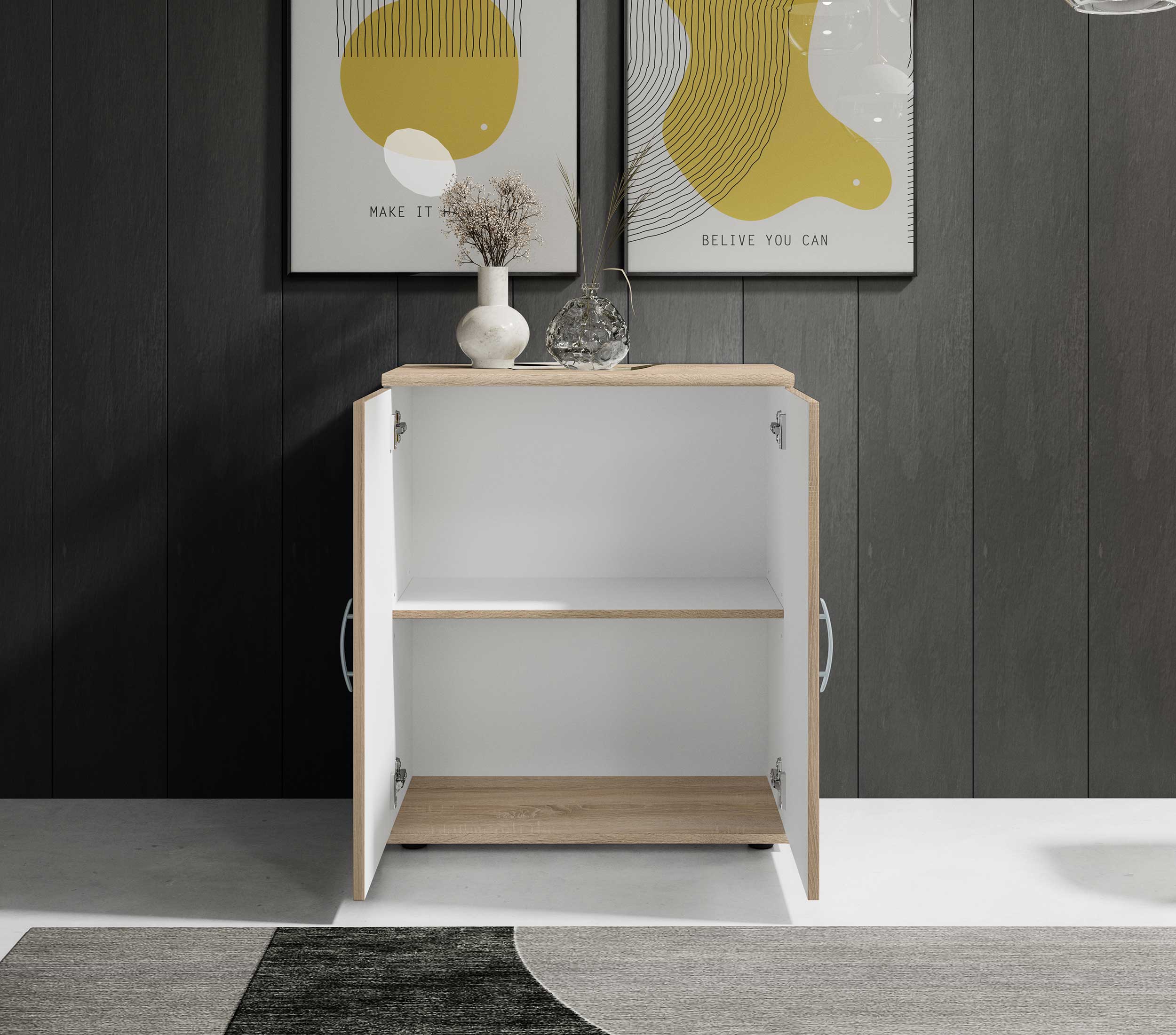 Commode Viviane 60cm avec 2 portes - chêne - Image 5