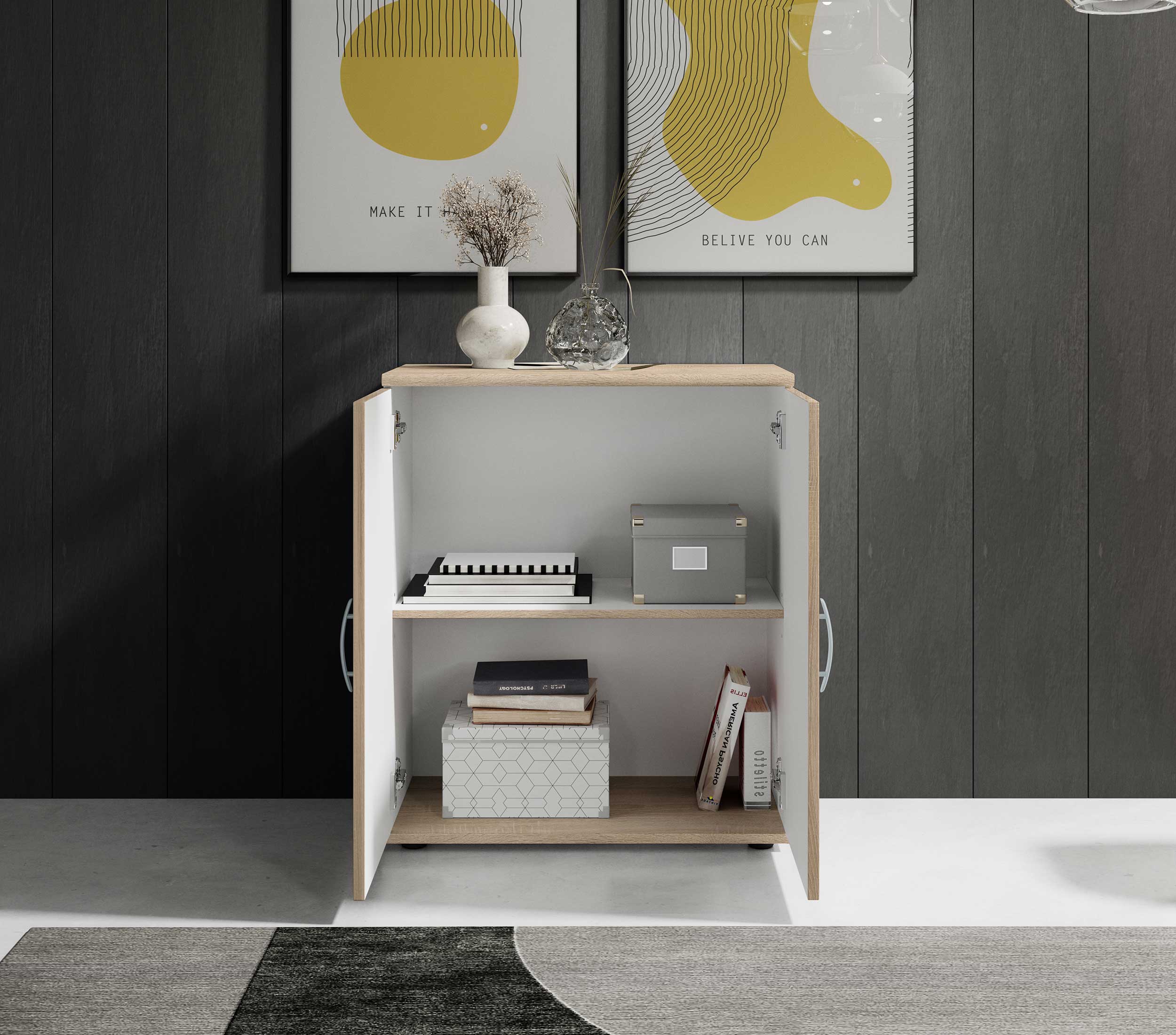 Commode Viviane 60cm avec 2 portes - chêne - Image 6