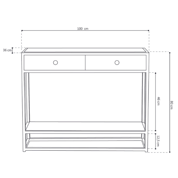 Console Alessandra-bois de mango noir - Image 2