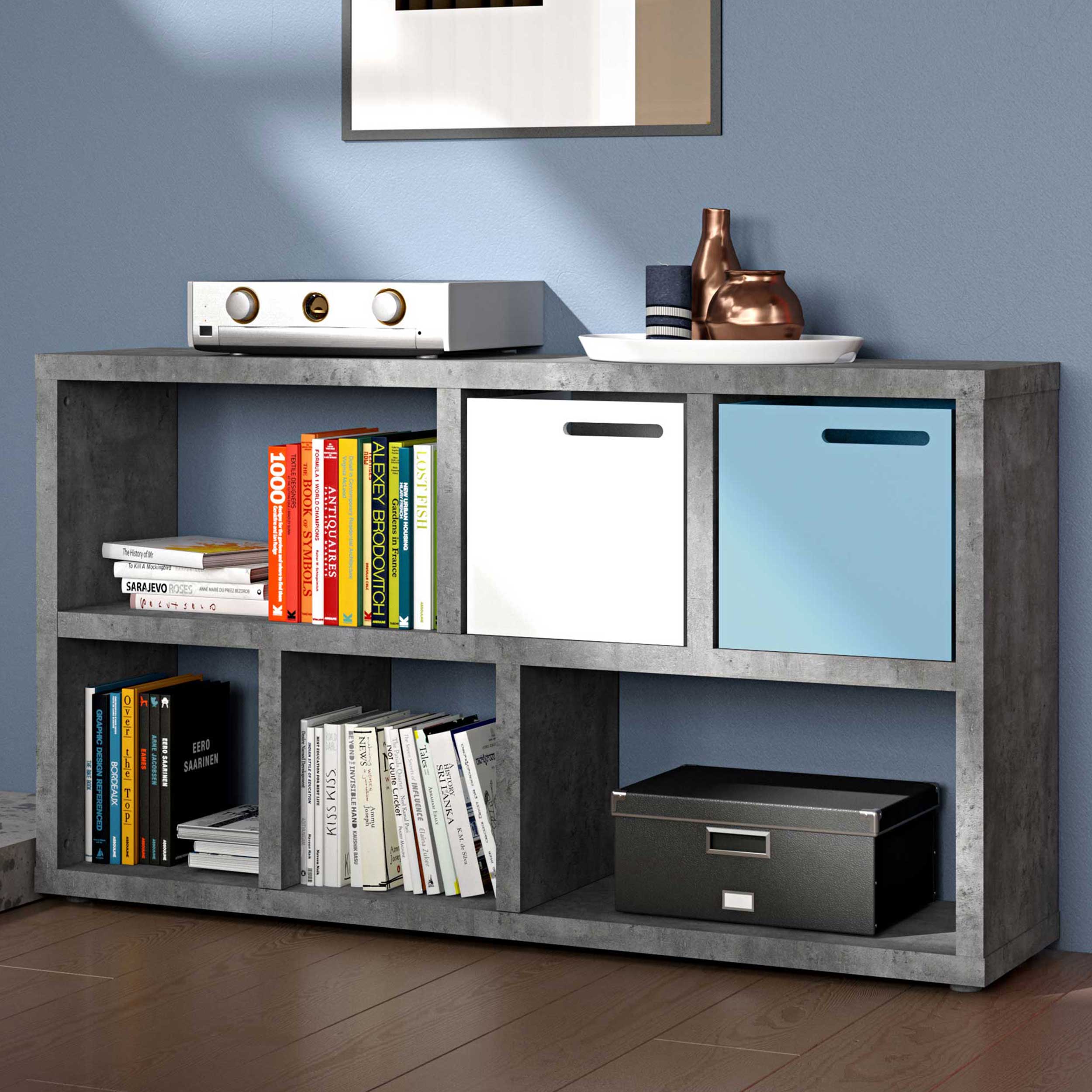 Console Berkeley 6 compartiments - béton