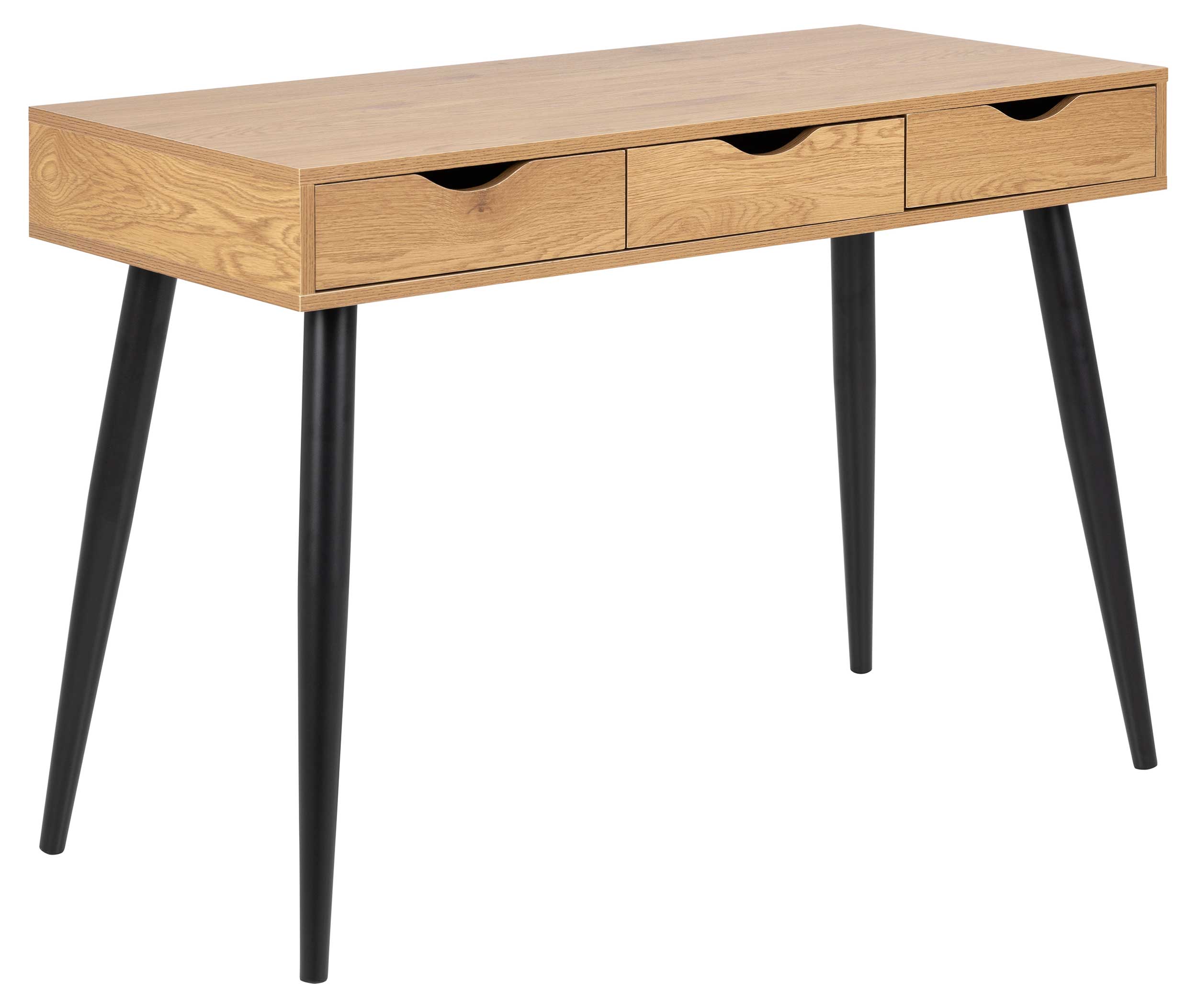 Console/bureau Jupiter 110 cm 3 tiroirs - chêne sauvage/noir - Image 11