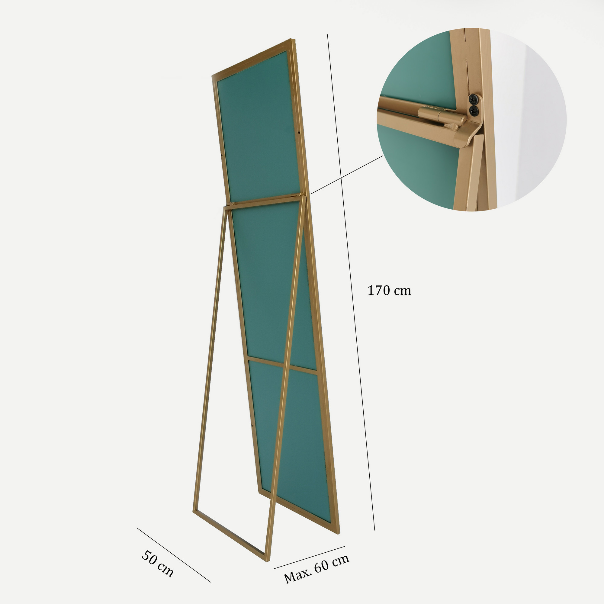 Cool Miroir psyché | CADRE EN MÉTAL | Doré - Image 2