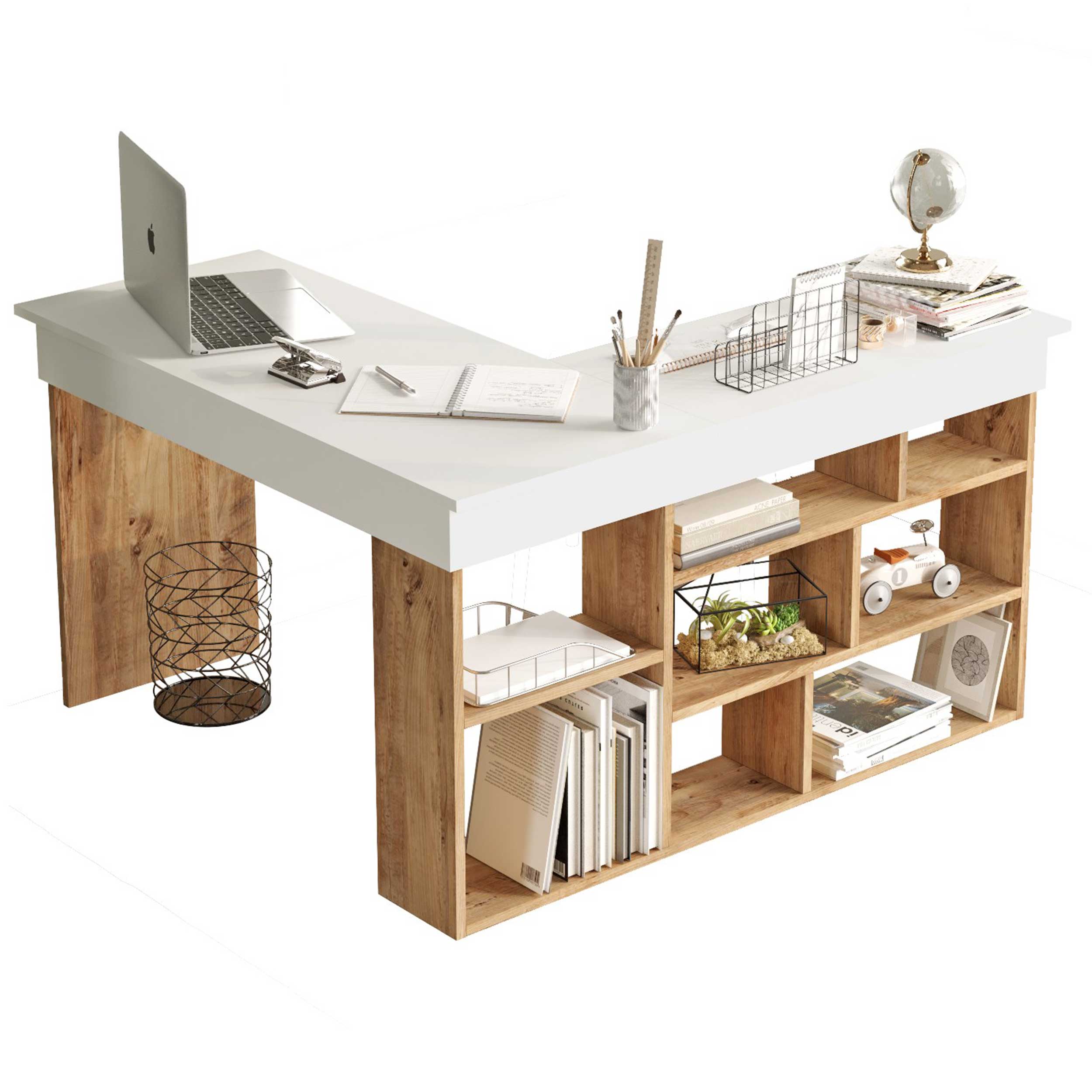 CT5 Bureau d'étude | 100 % MÉLAMINE | Pin Atlantique, blanc - Image 10