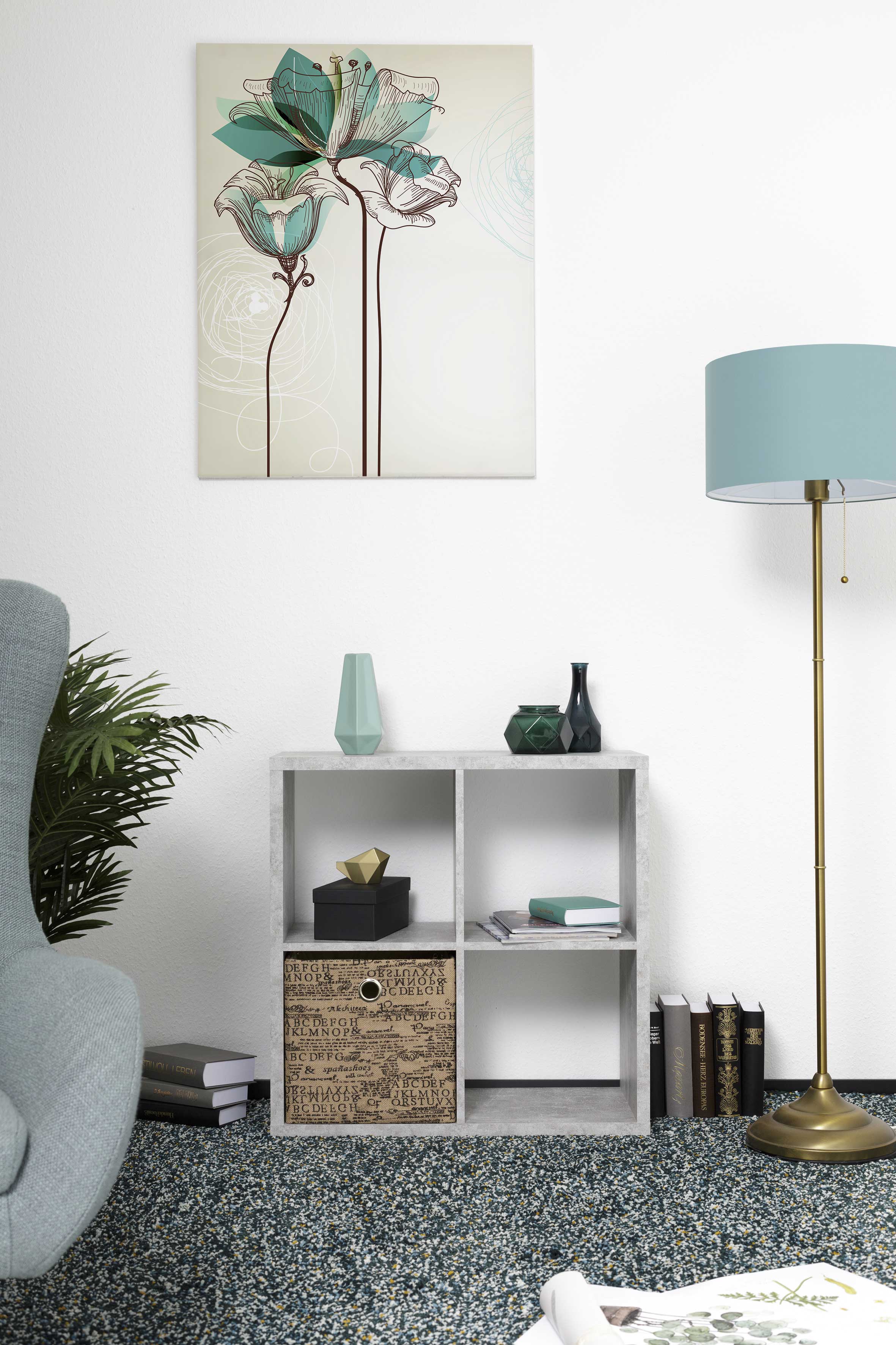 Cube de rangement Max 4 niches - béton - Image 2